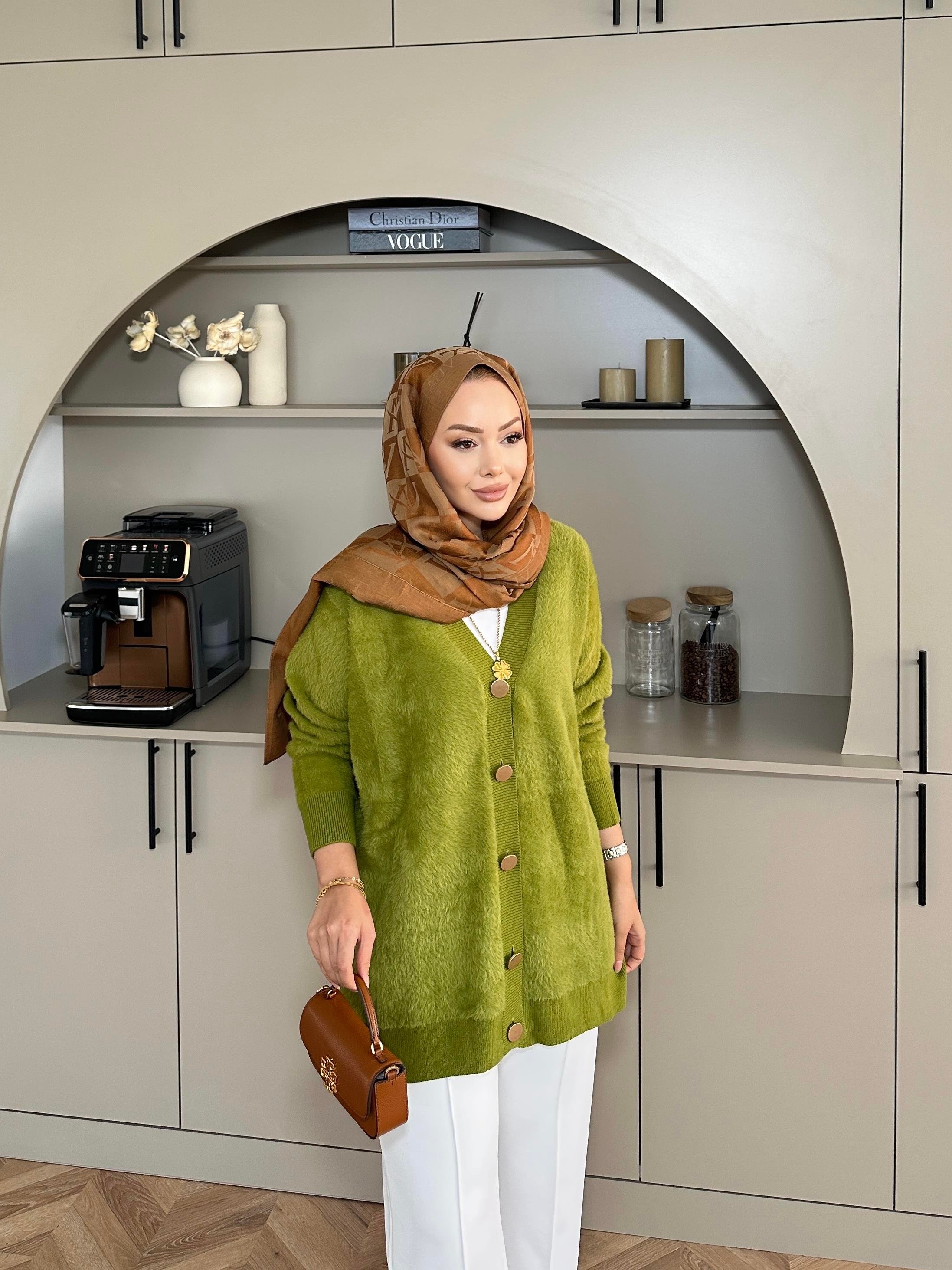 Hope Angora Hırka Yeşil