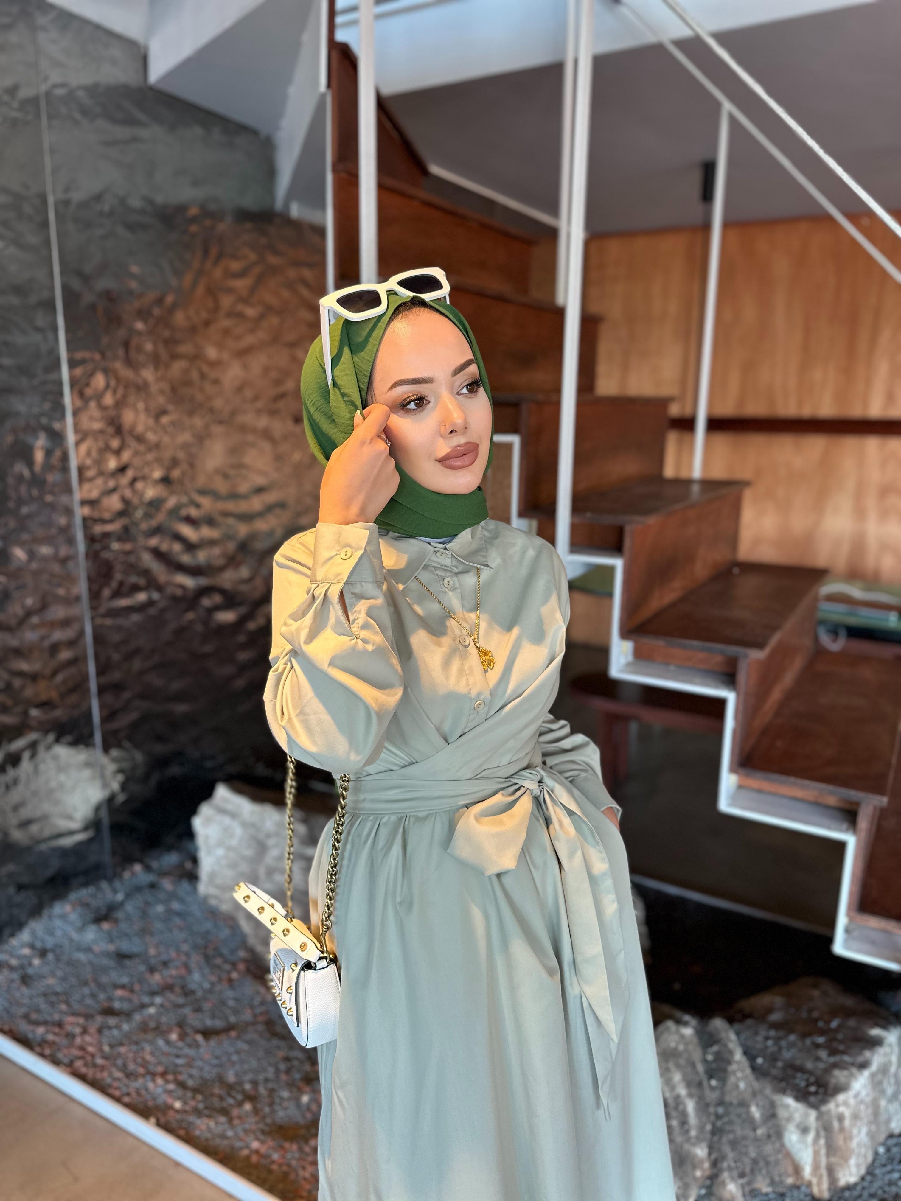 İnce Jazz Şal Haki