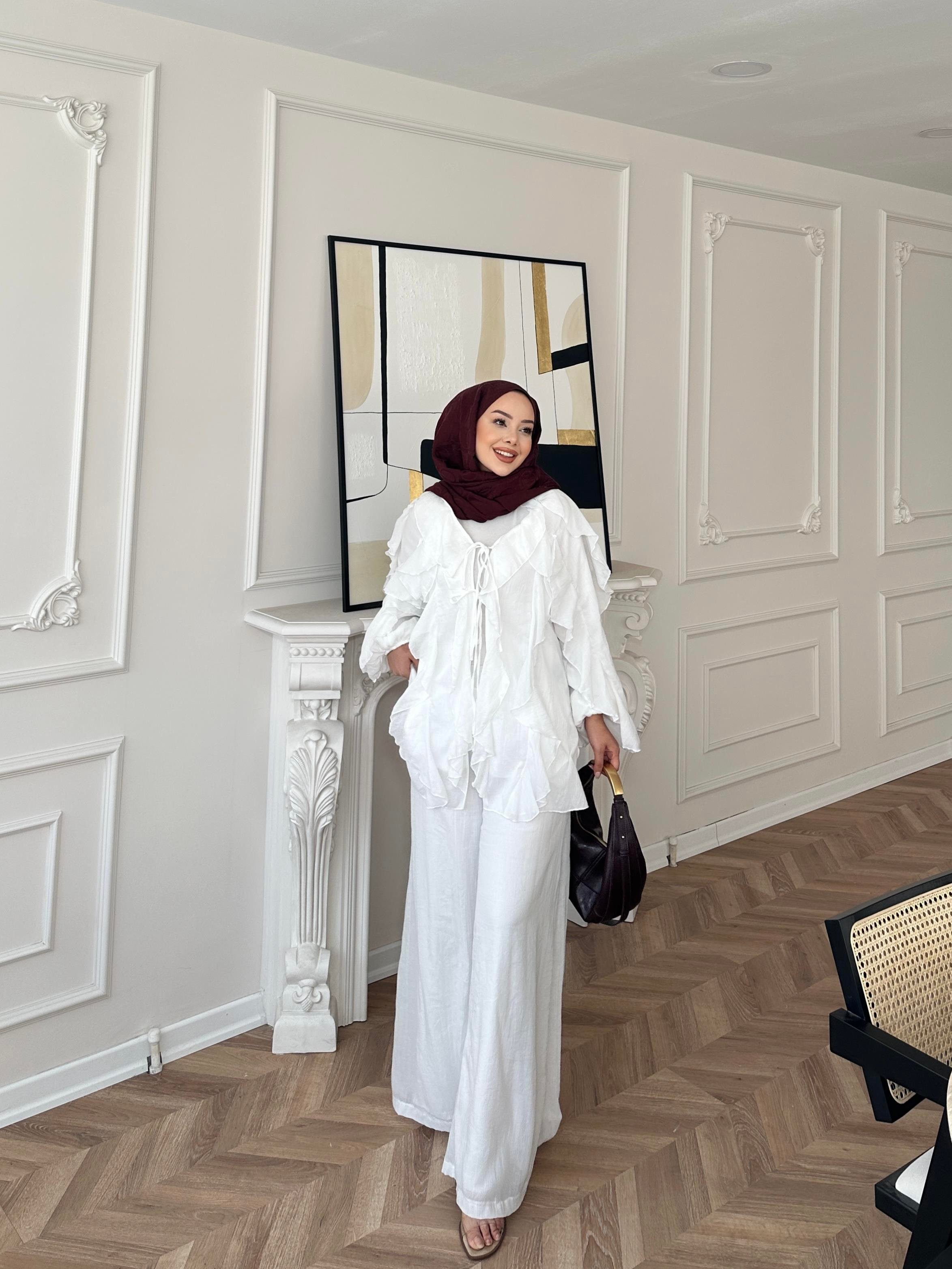 Jadon Pantolonlu Takım Beyaz 