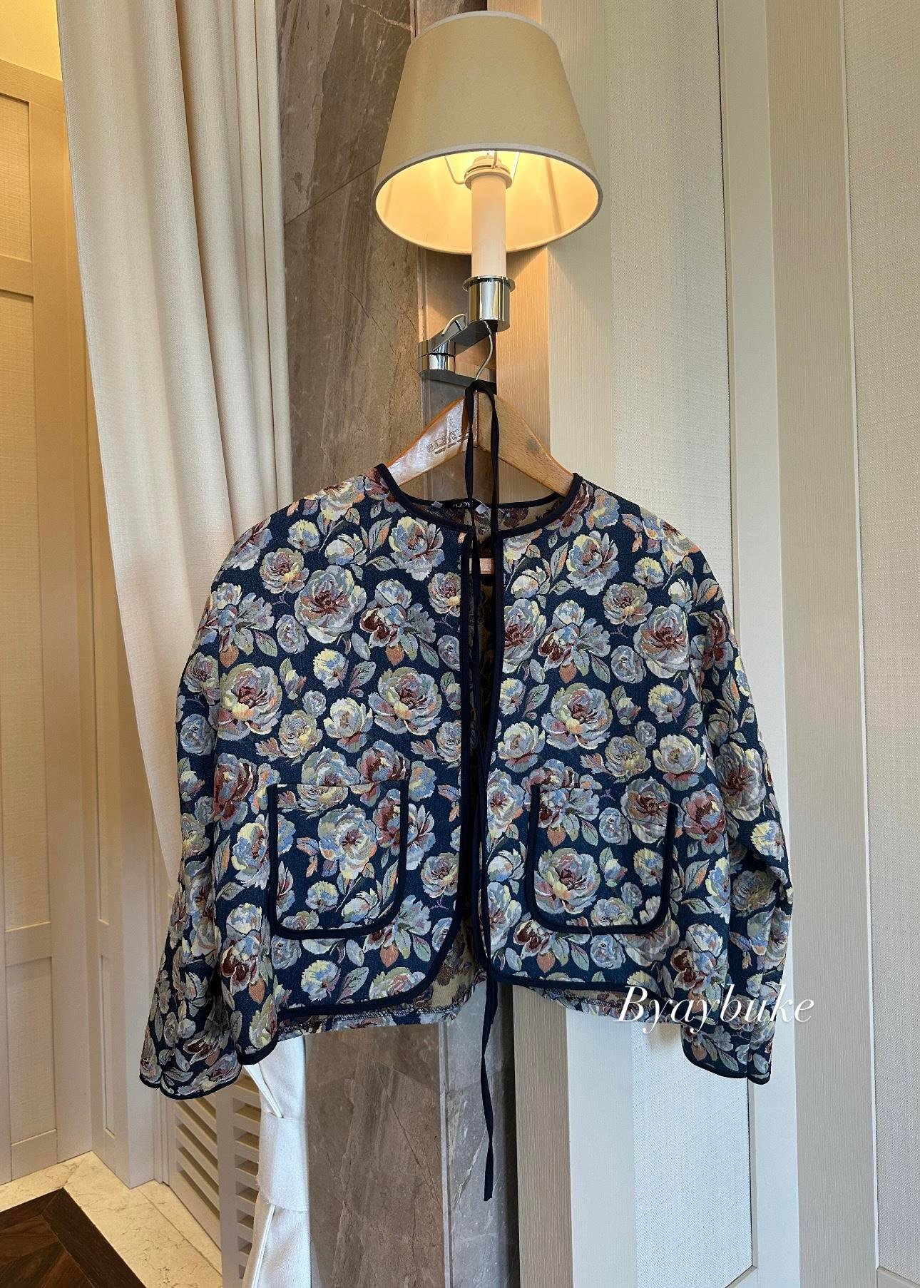 Jasmin Jakar Ceket Lacivert