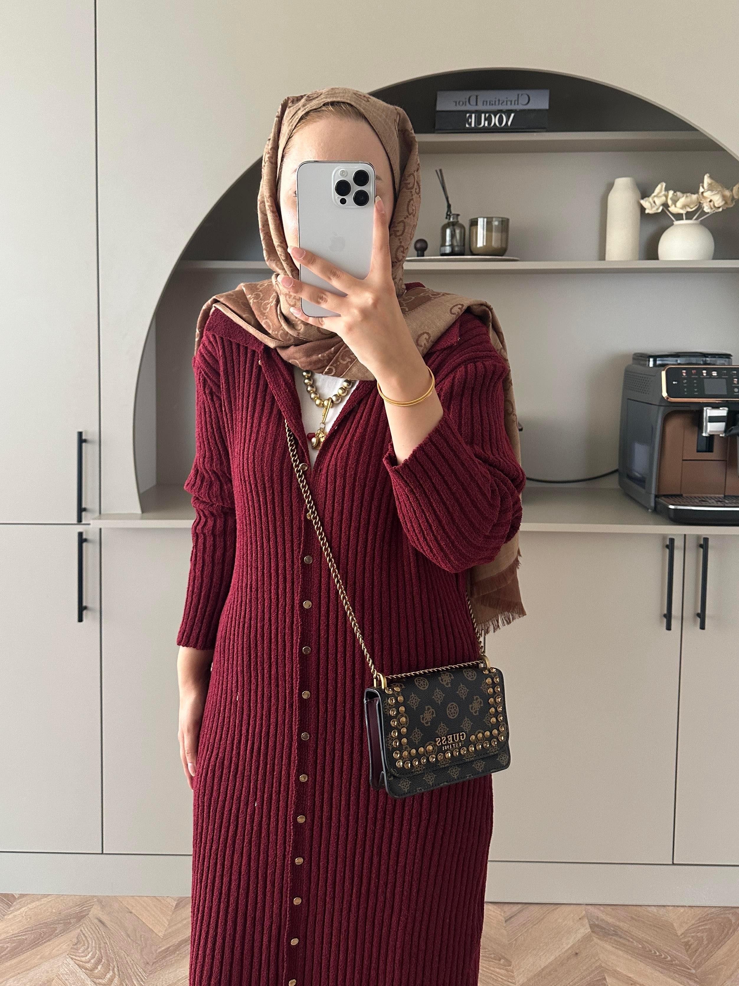 Jayana Uzun Triko Hırka Bordo