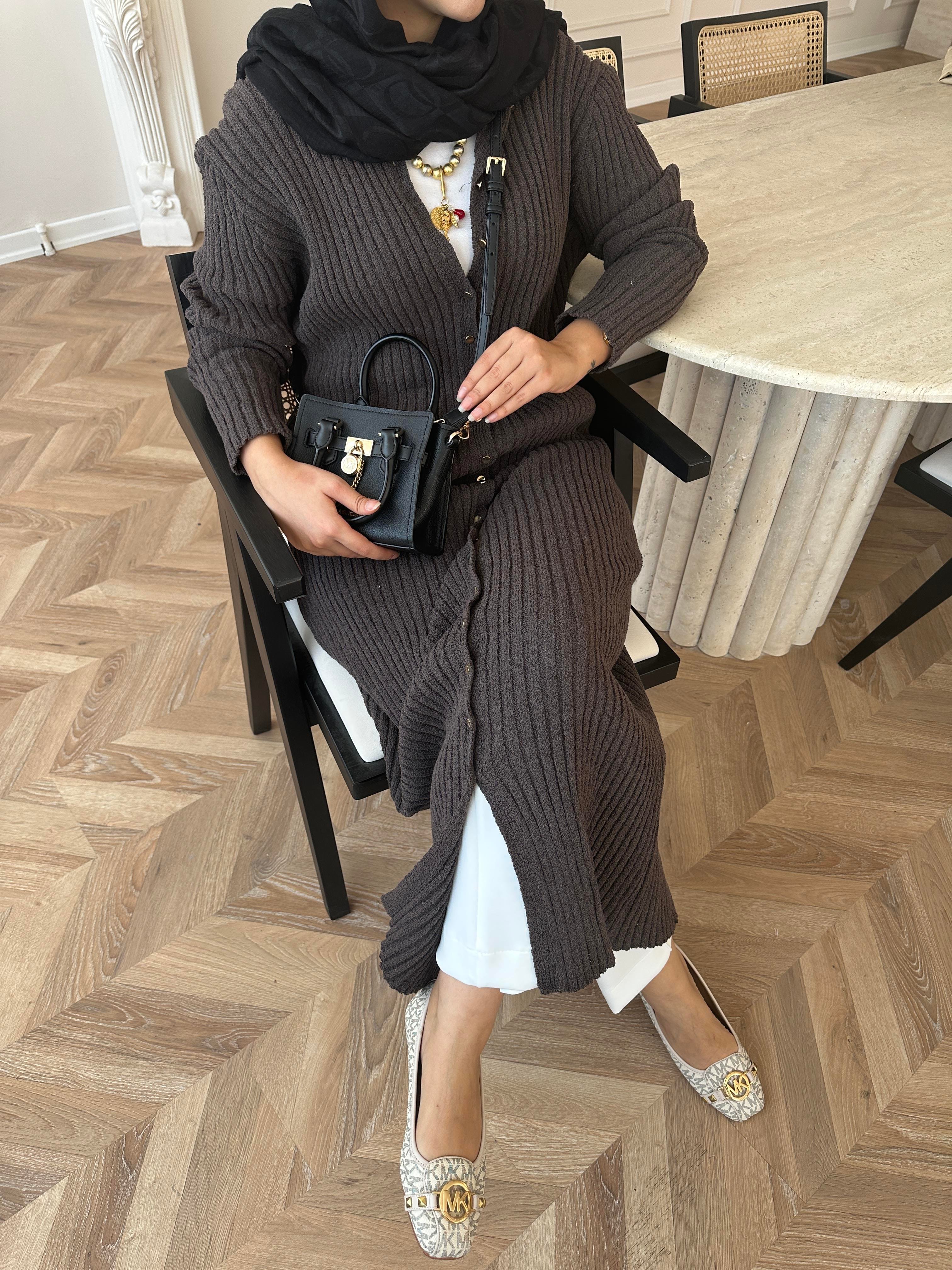 Jayana Uzun Triko Hırka Kahve