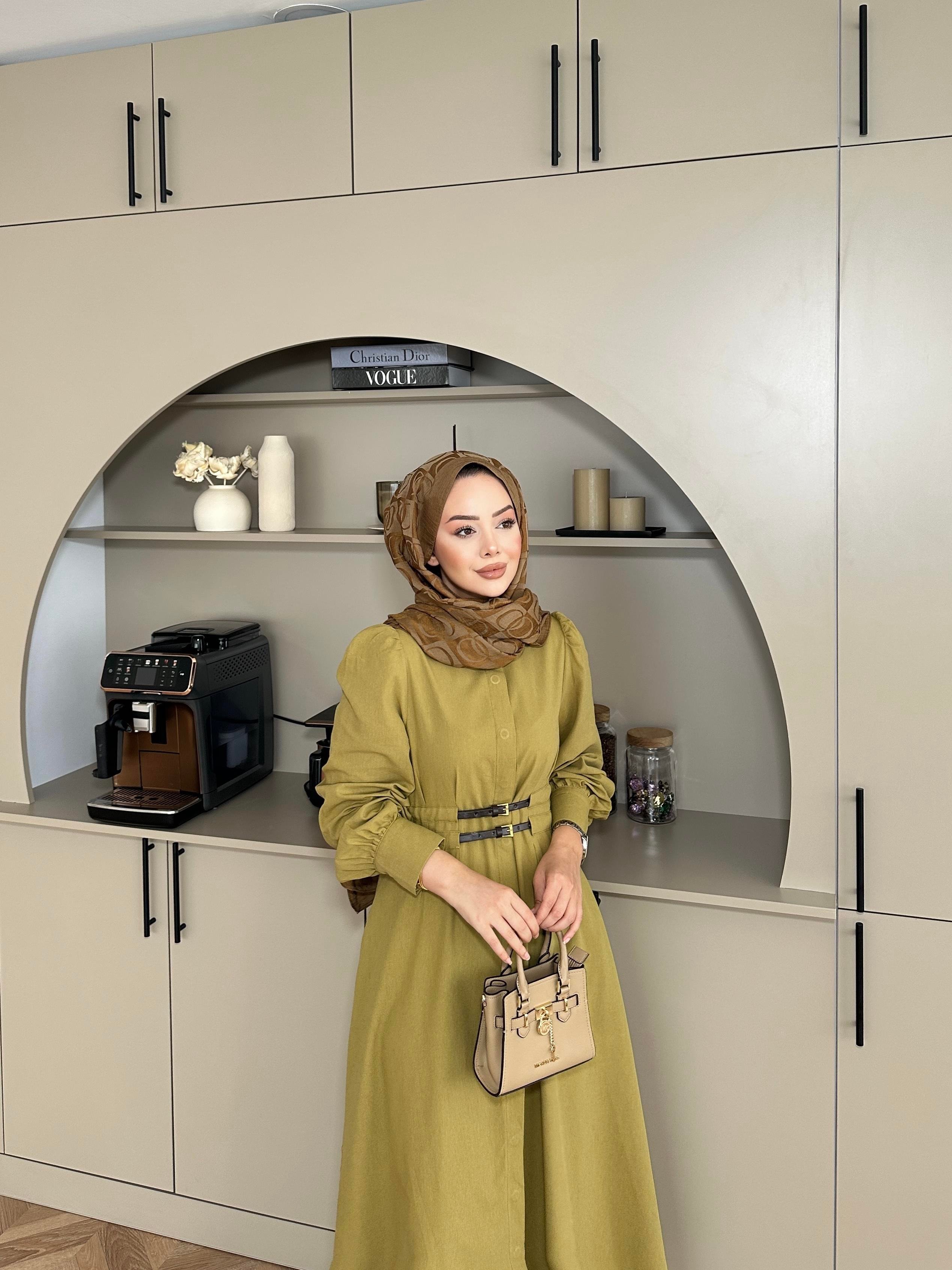 Jewel Elbise Yağ Yeşili