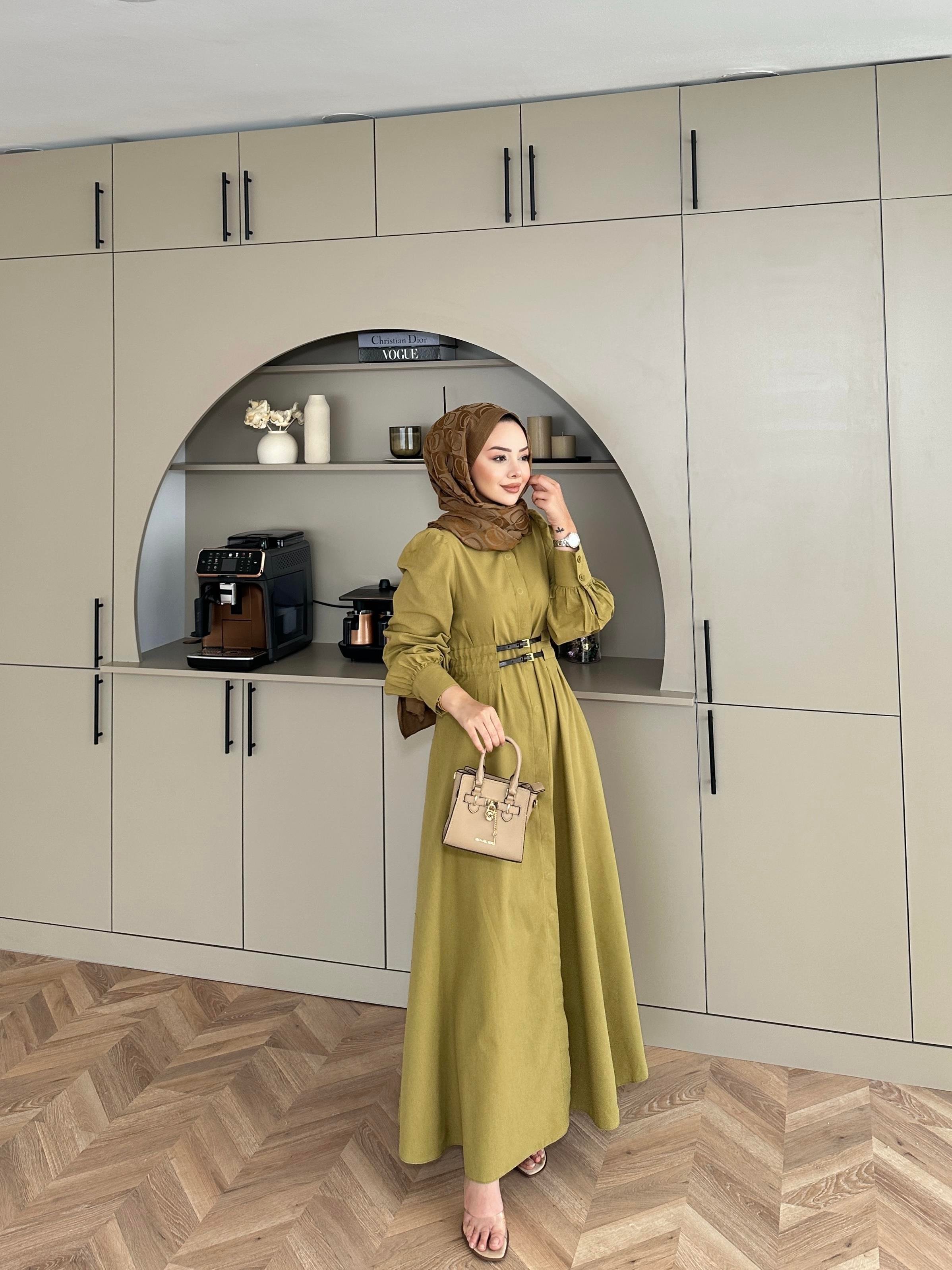 Jewel Elbise Yağ Yeşili