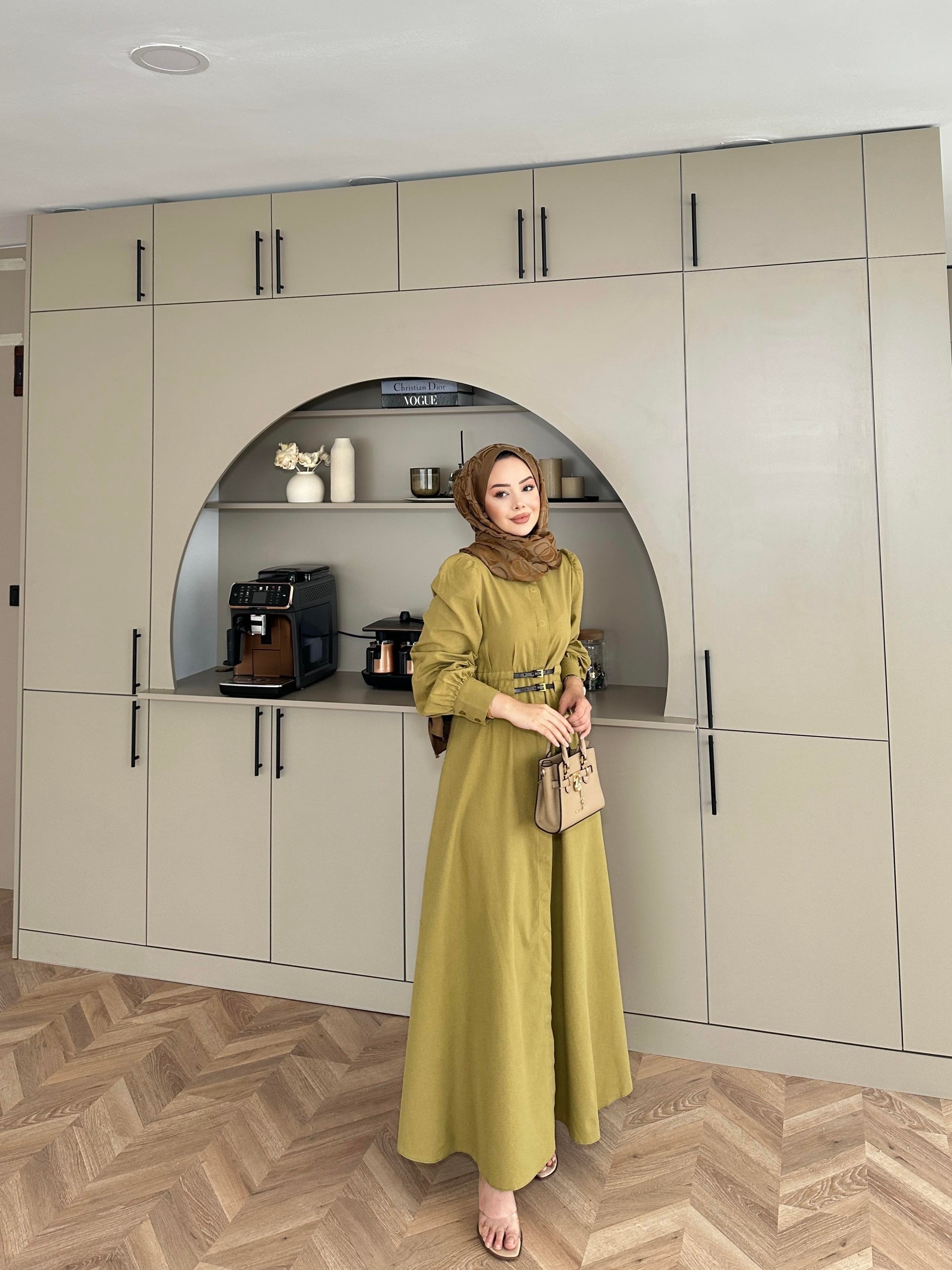 Jewel Elbise Yağ Yeşili