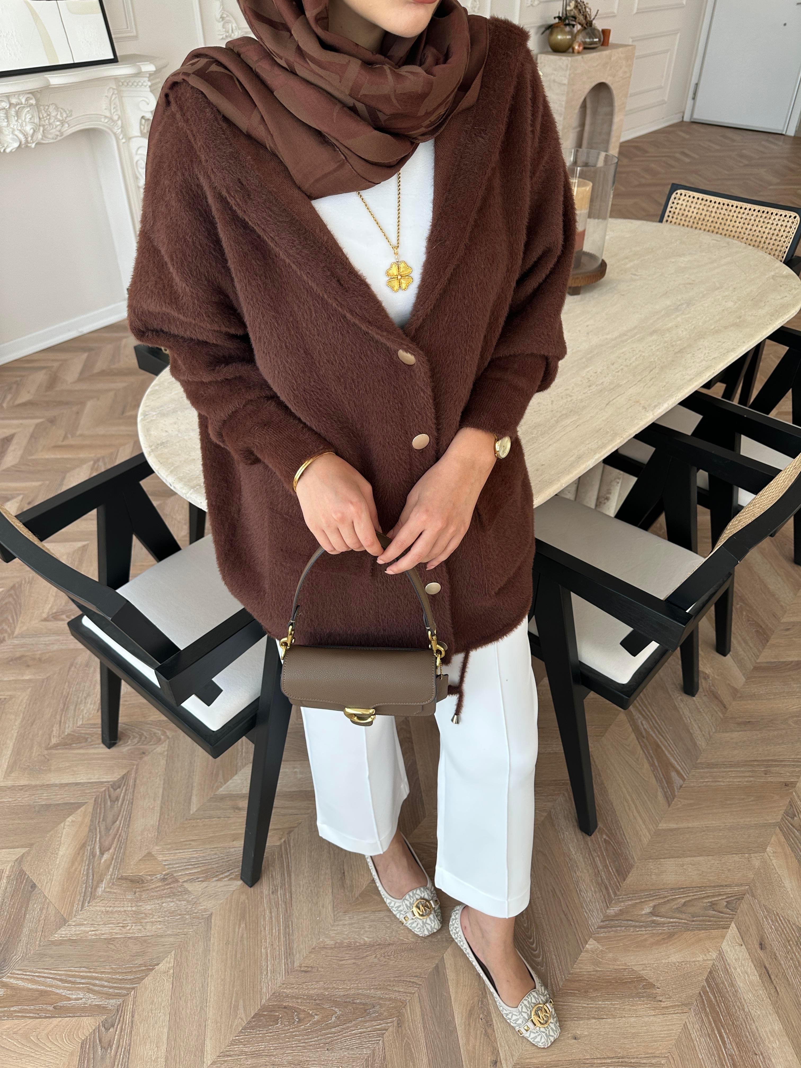 Joy Angora Hırka Kahve