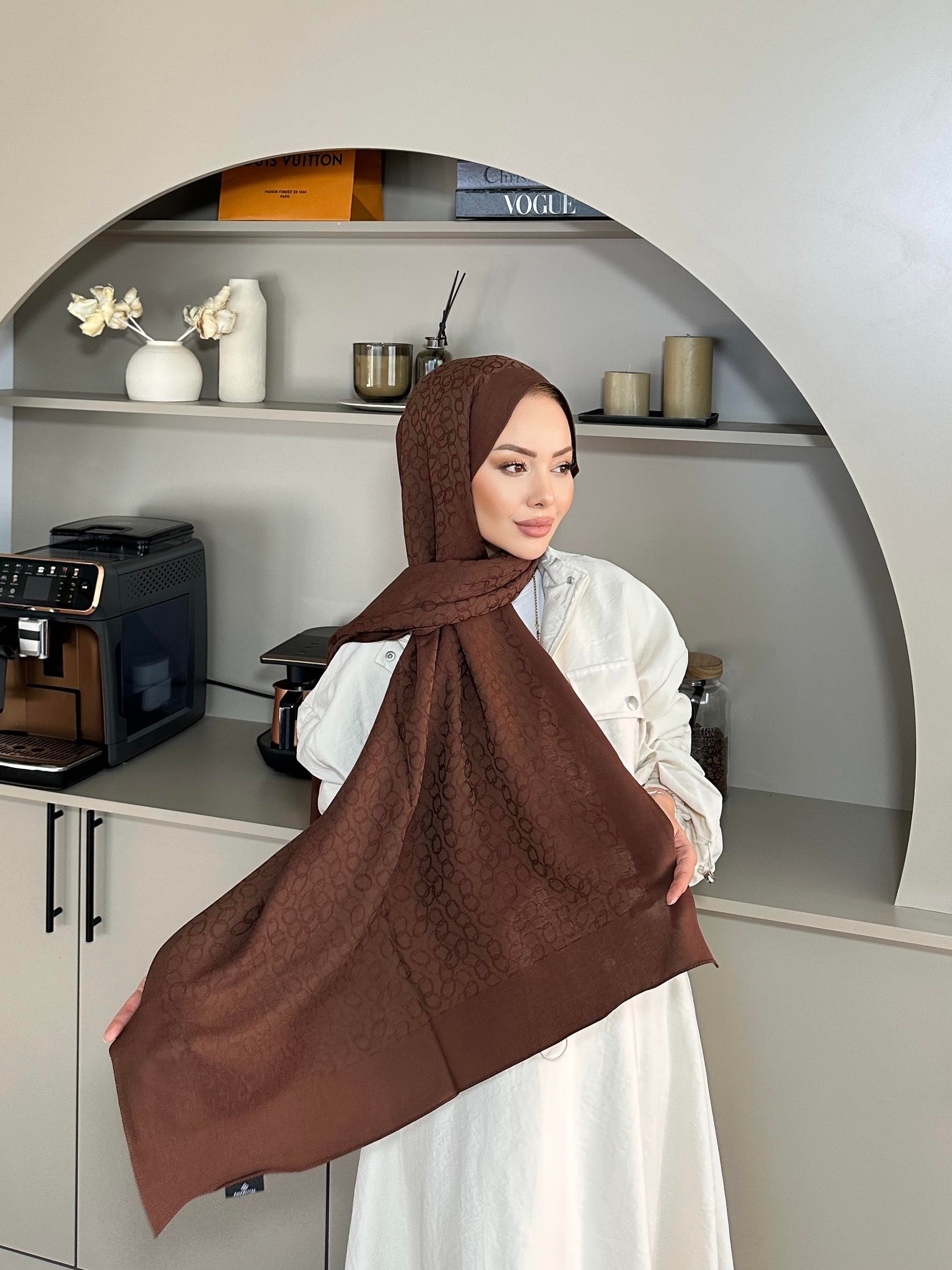 Kahve Zincir Desen Naia Şal