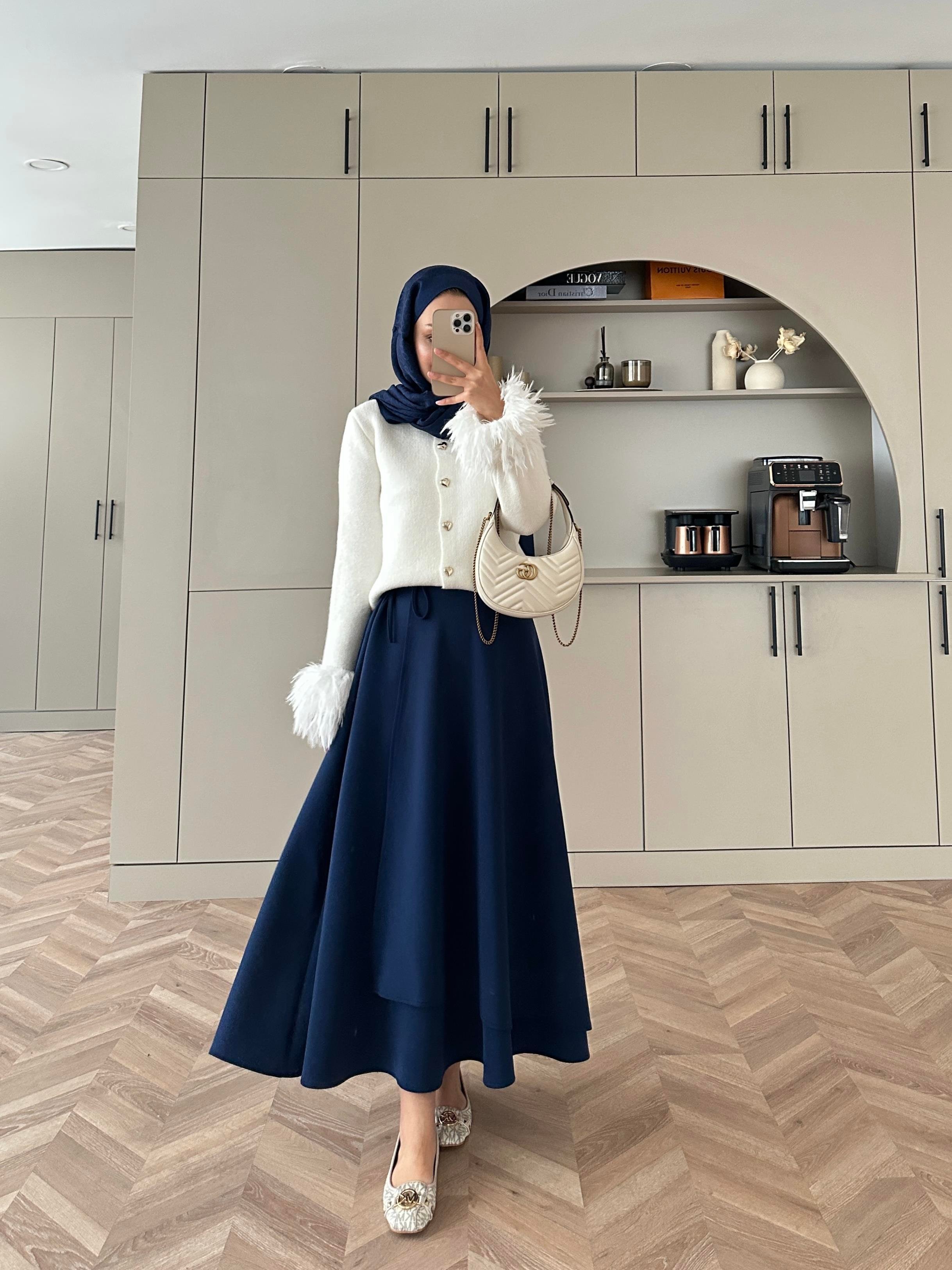 Kalp Düğmeli Angora Hırka Beyaz