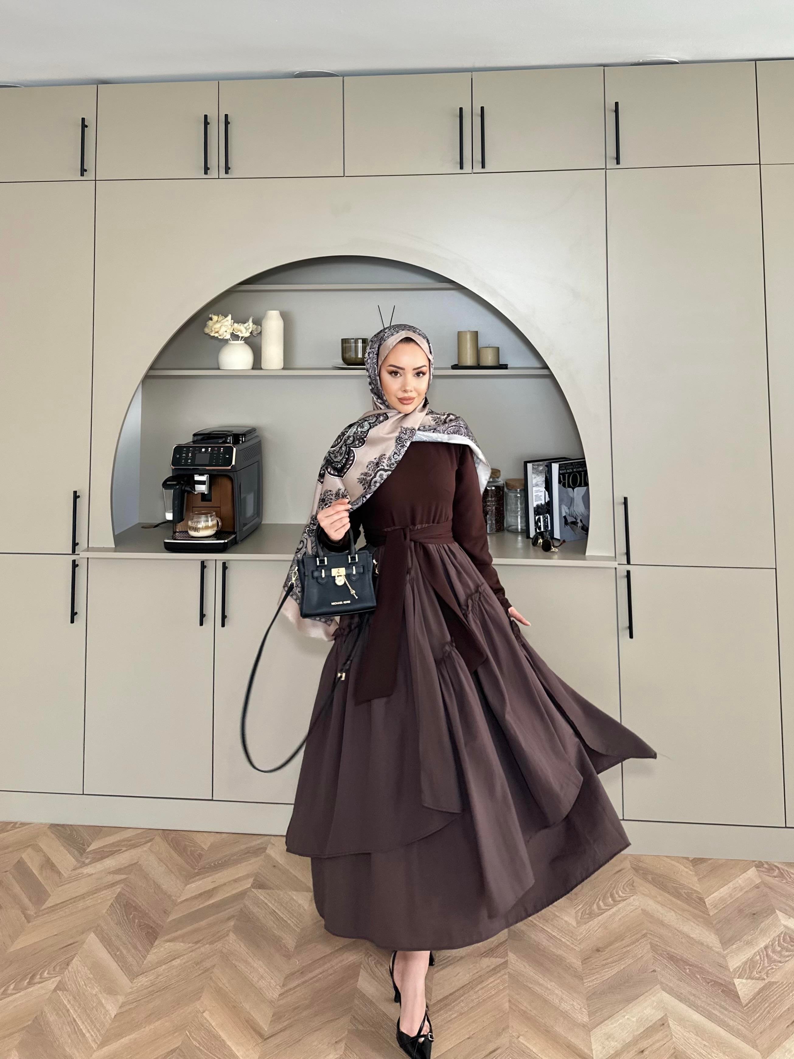 Kendal Paraşüt Elbise Acı Kahve