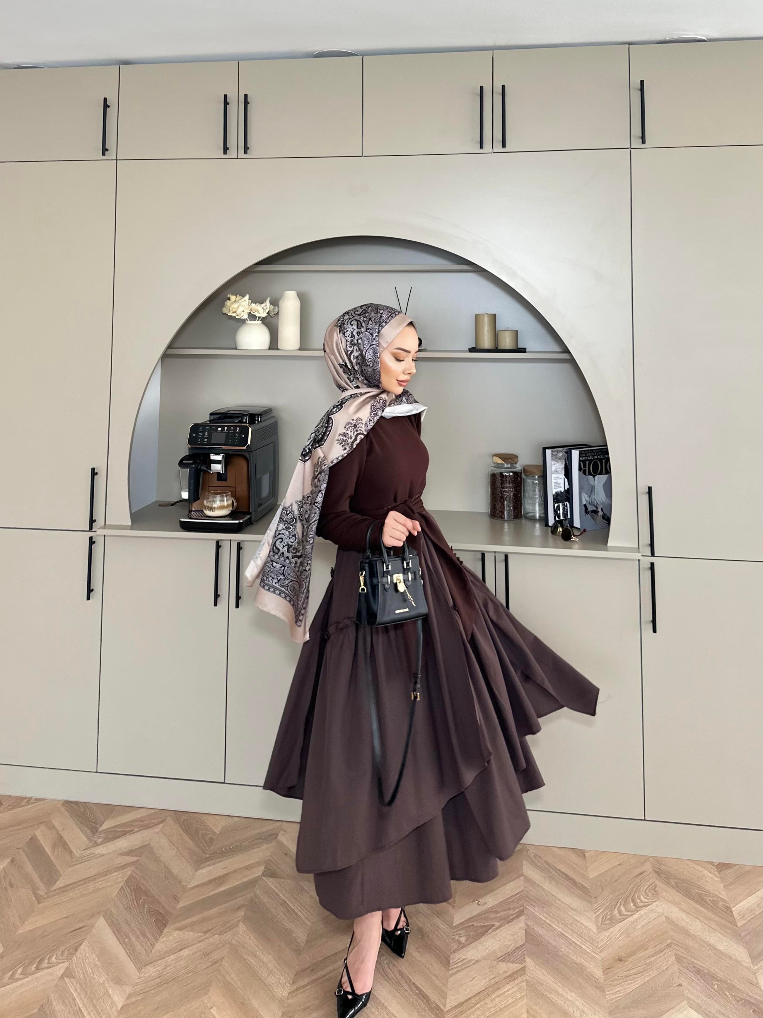 Kendal Paraşüt Elbise Acı Kahve