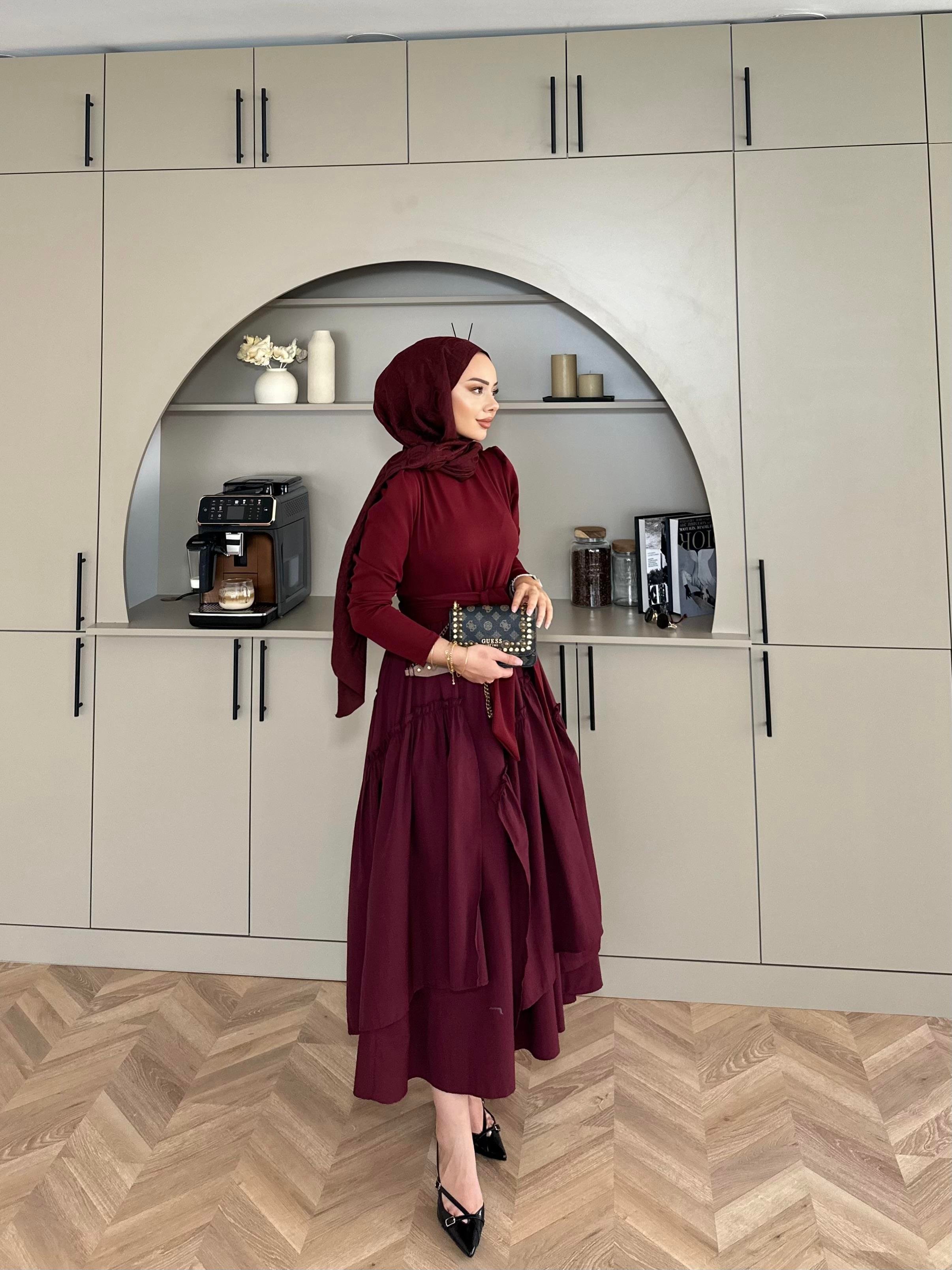 Kendal Paraşüt Elbise Bordo