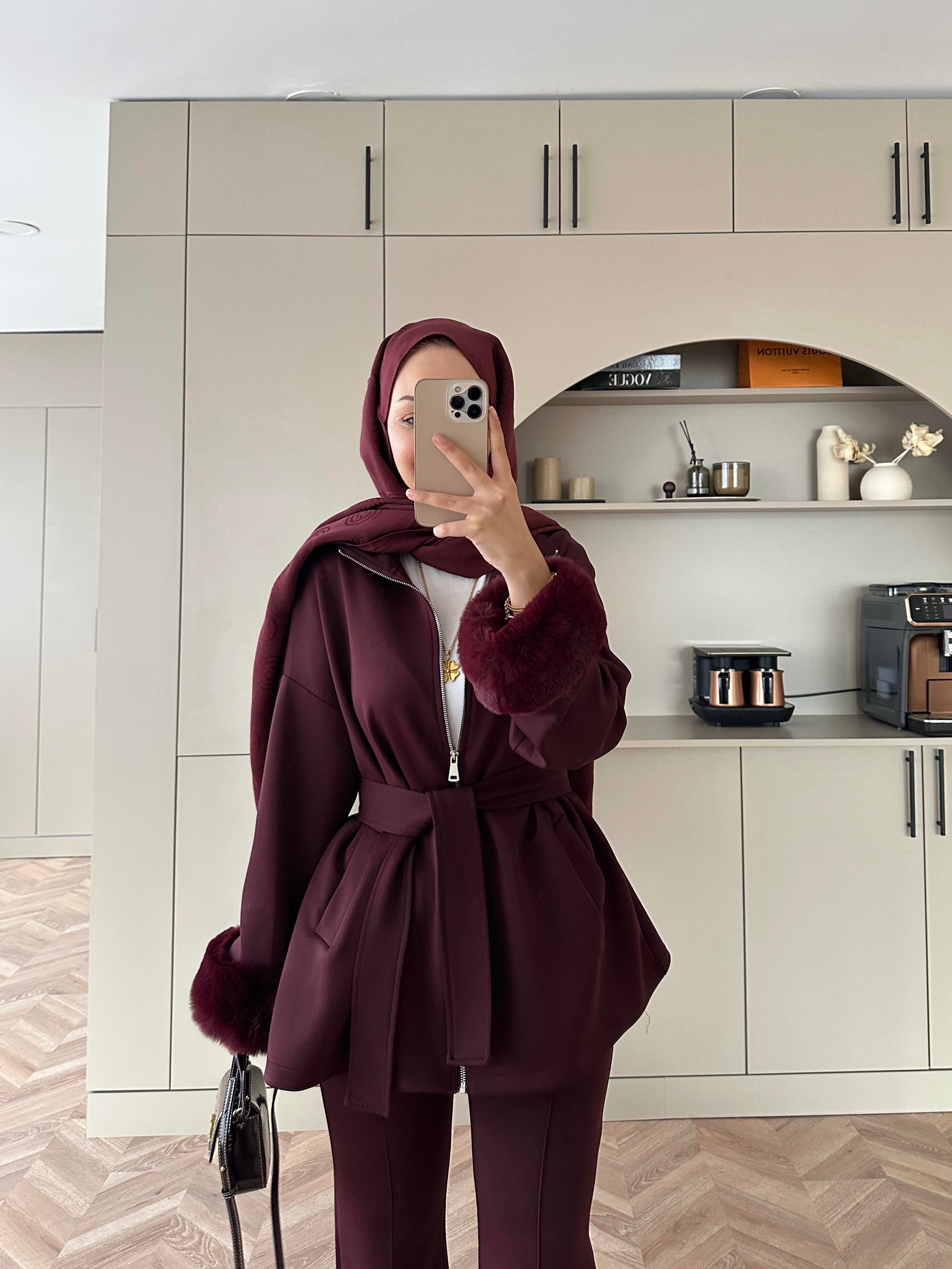 Ketty Kürklü Scuba Takım Bordo 