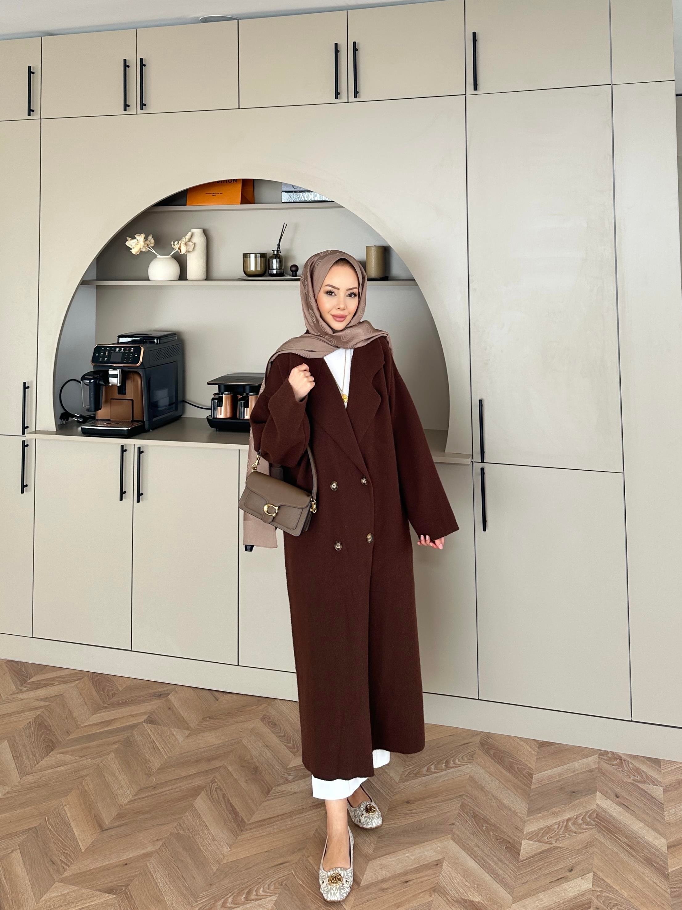 Kruvaze Angora Hırka Acı Kahve