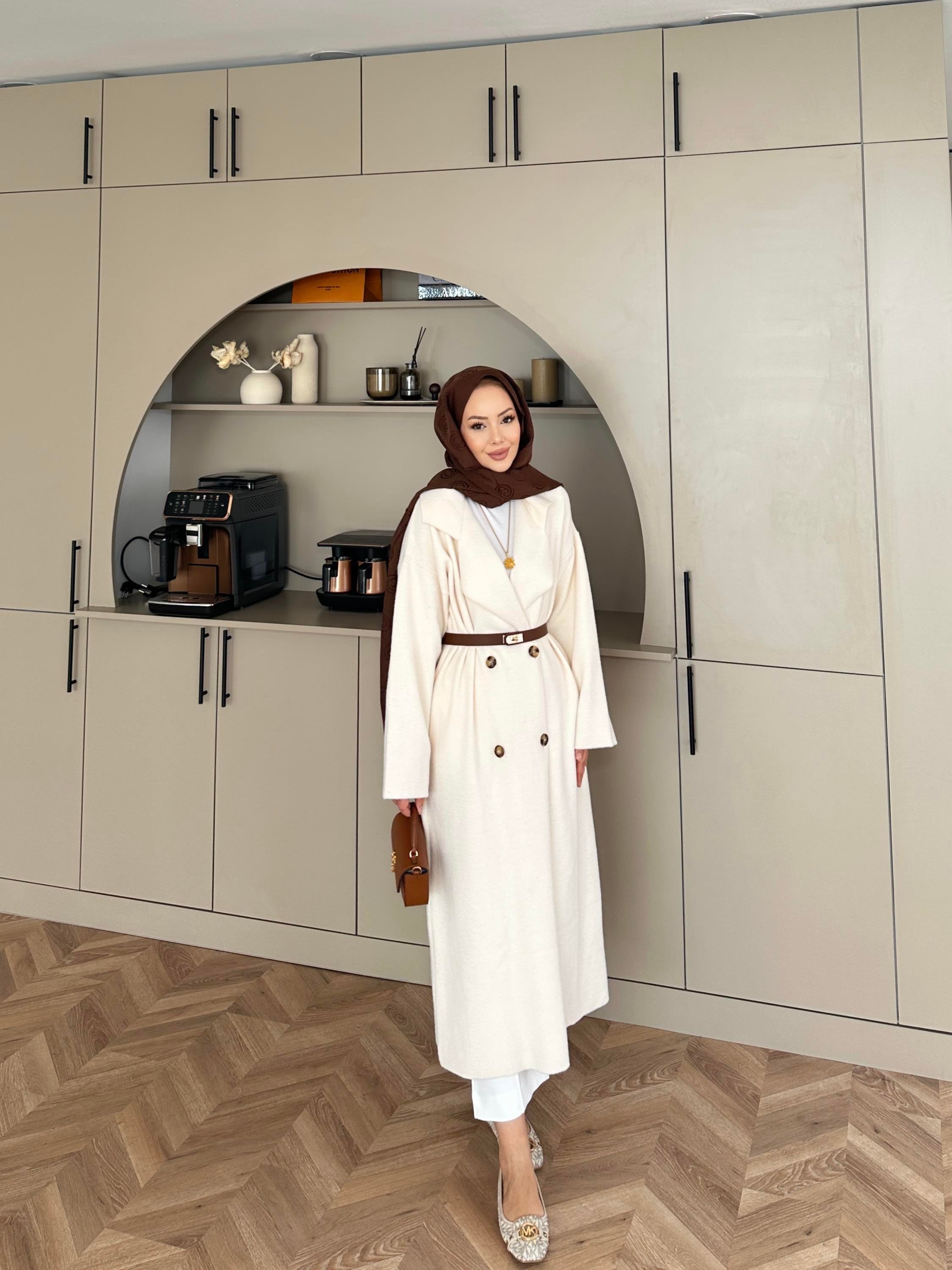 Kruvaze Angora Hırka Bej