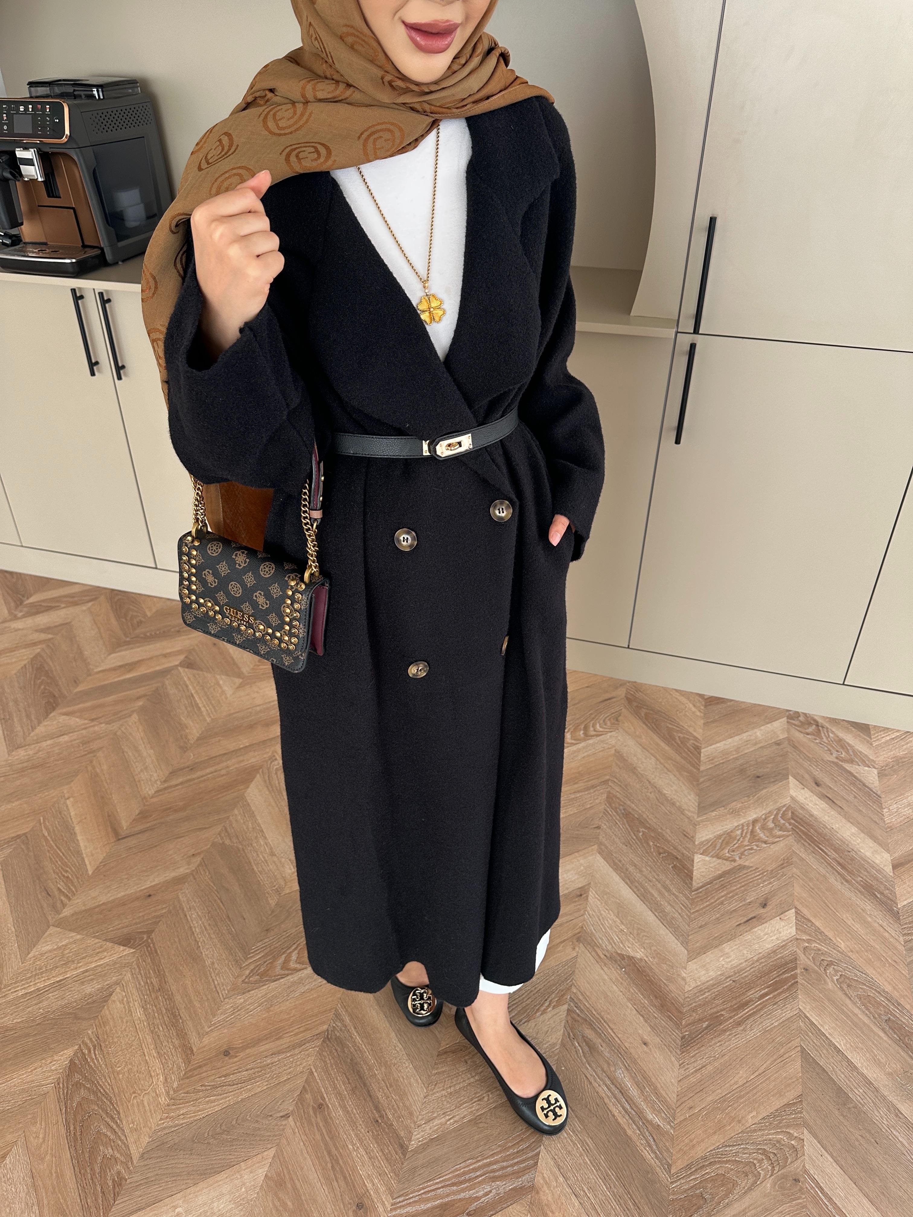 Kruvaze Angora Hırka Siyah