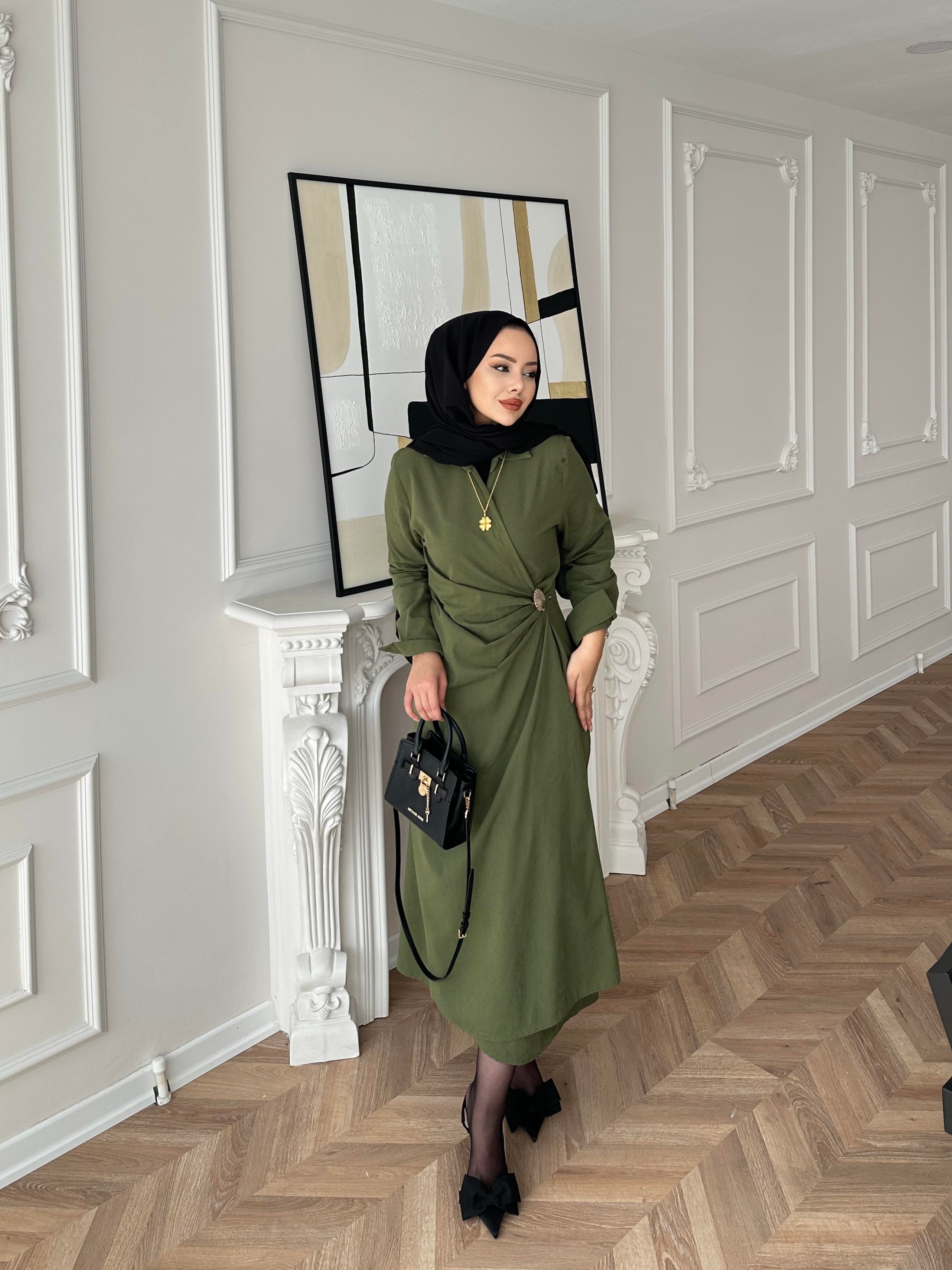 Kumsal Keten Elbise Vizon