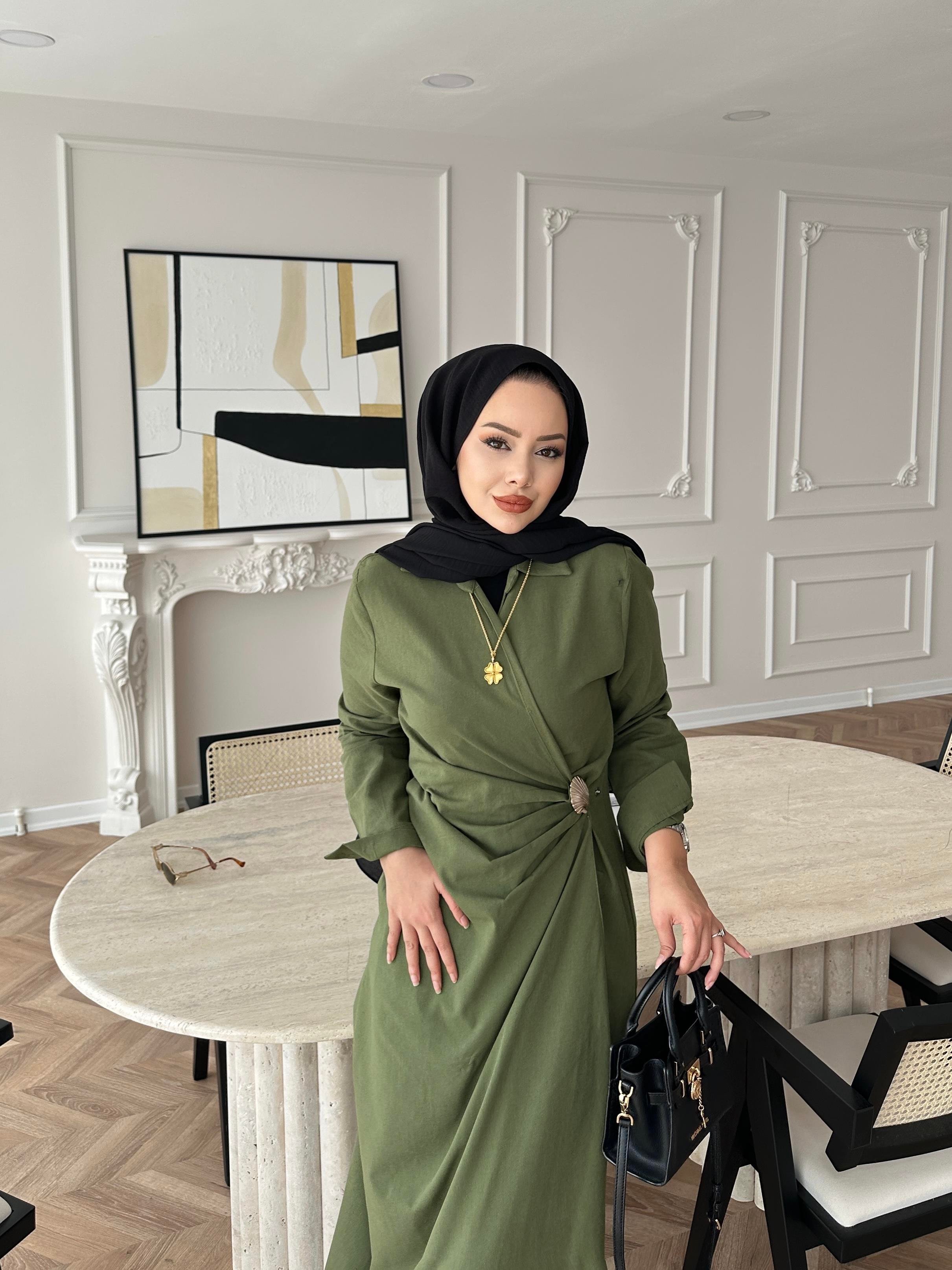 Kumsal Keten Elbise Vizon