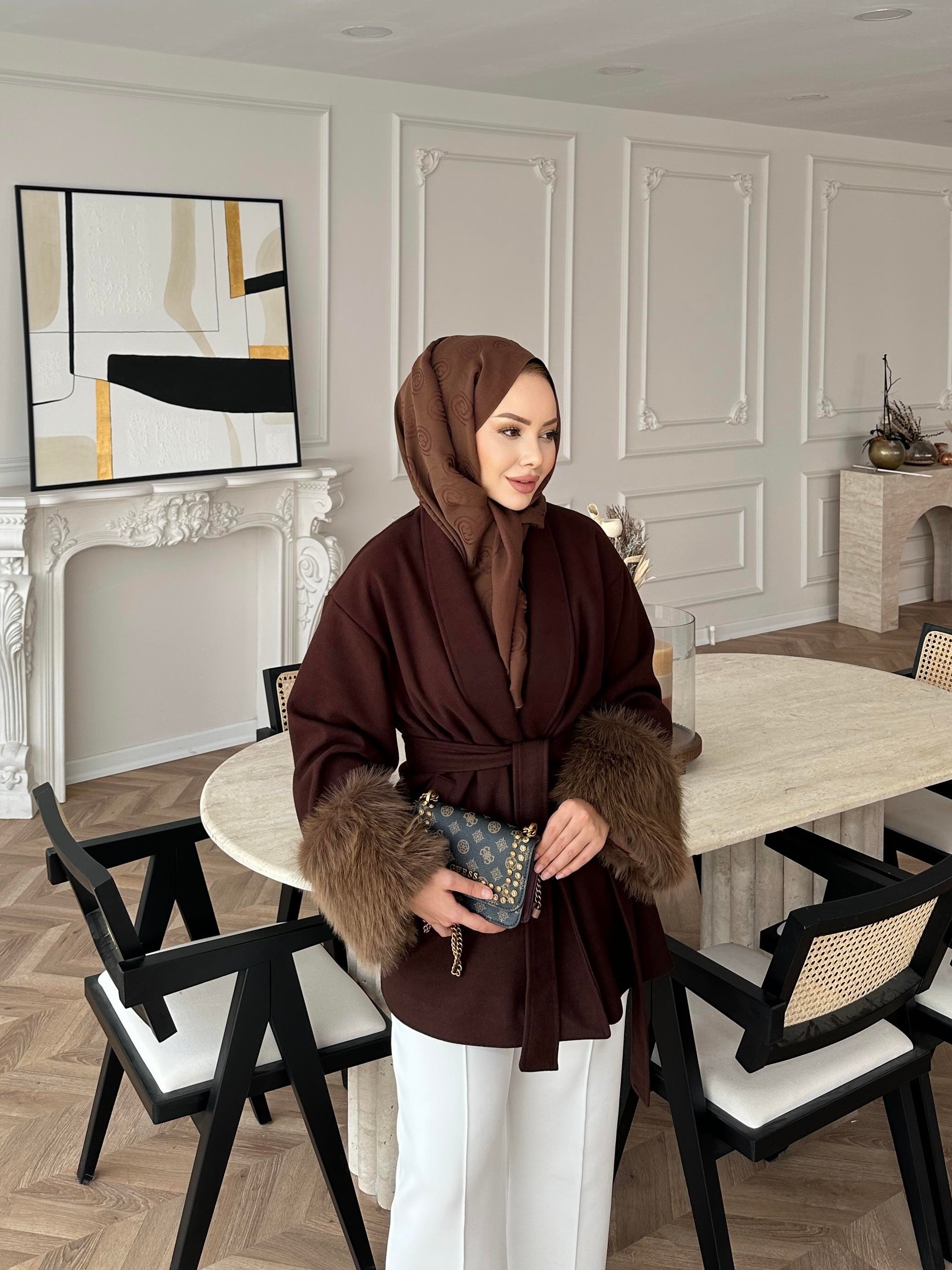 Kürk Kollu Kaşe Kaban Acı Kahve