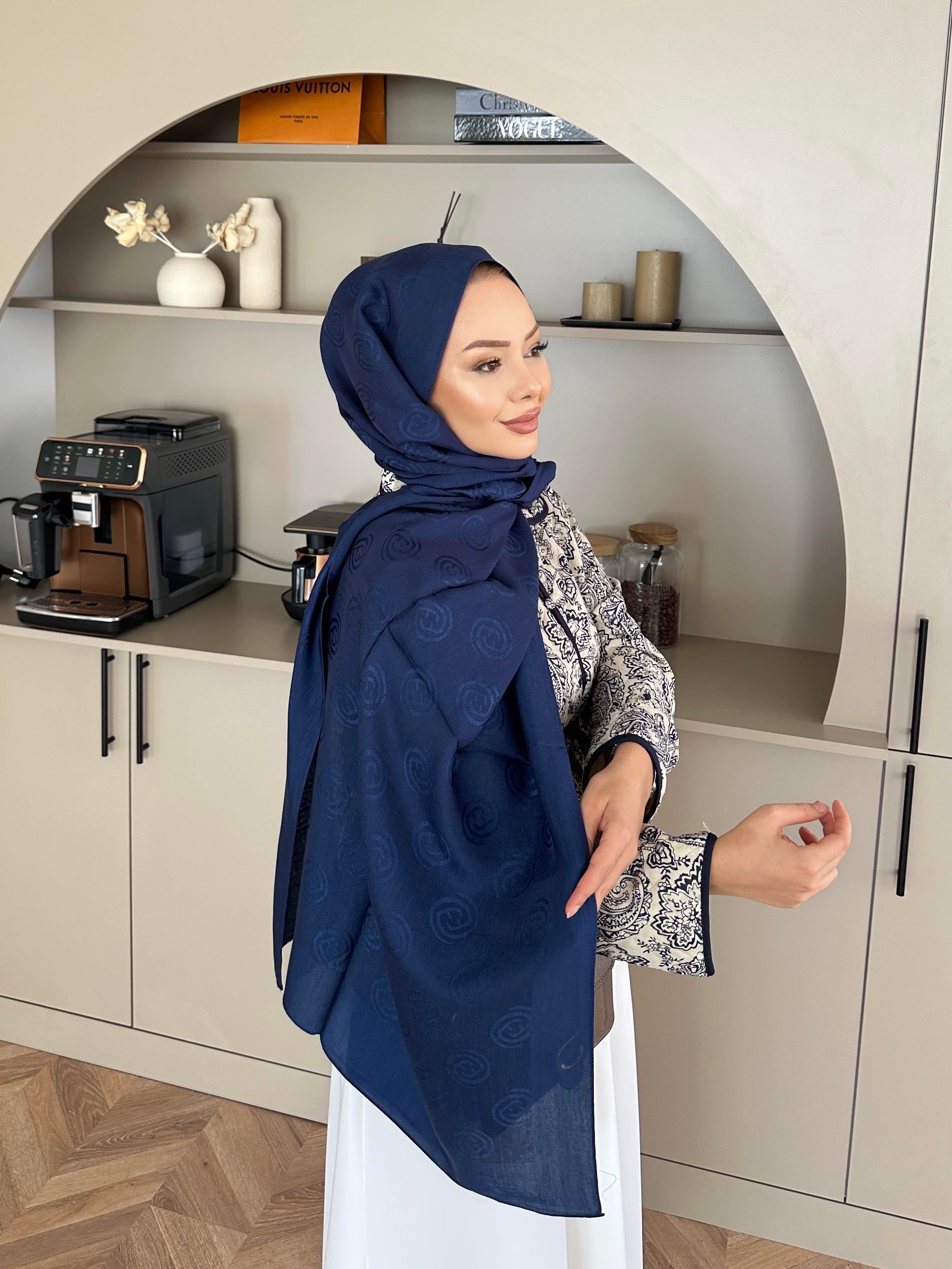 Lacivert E Desen Naia Şal