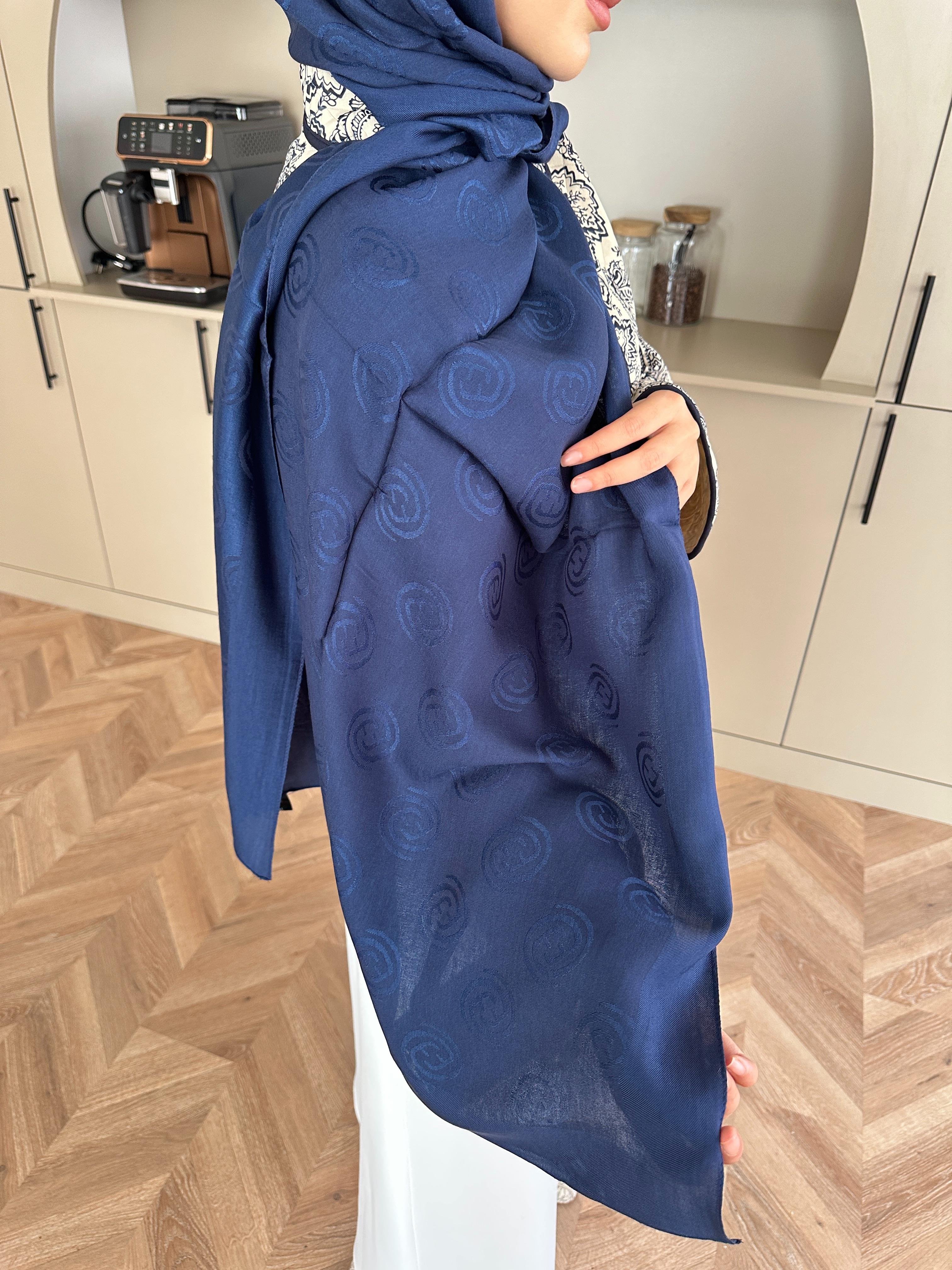 Lacivert E Desen Naia Şal