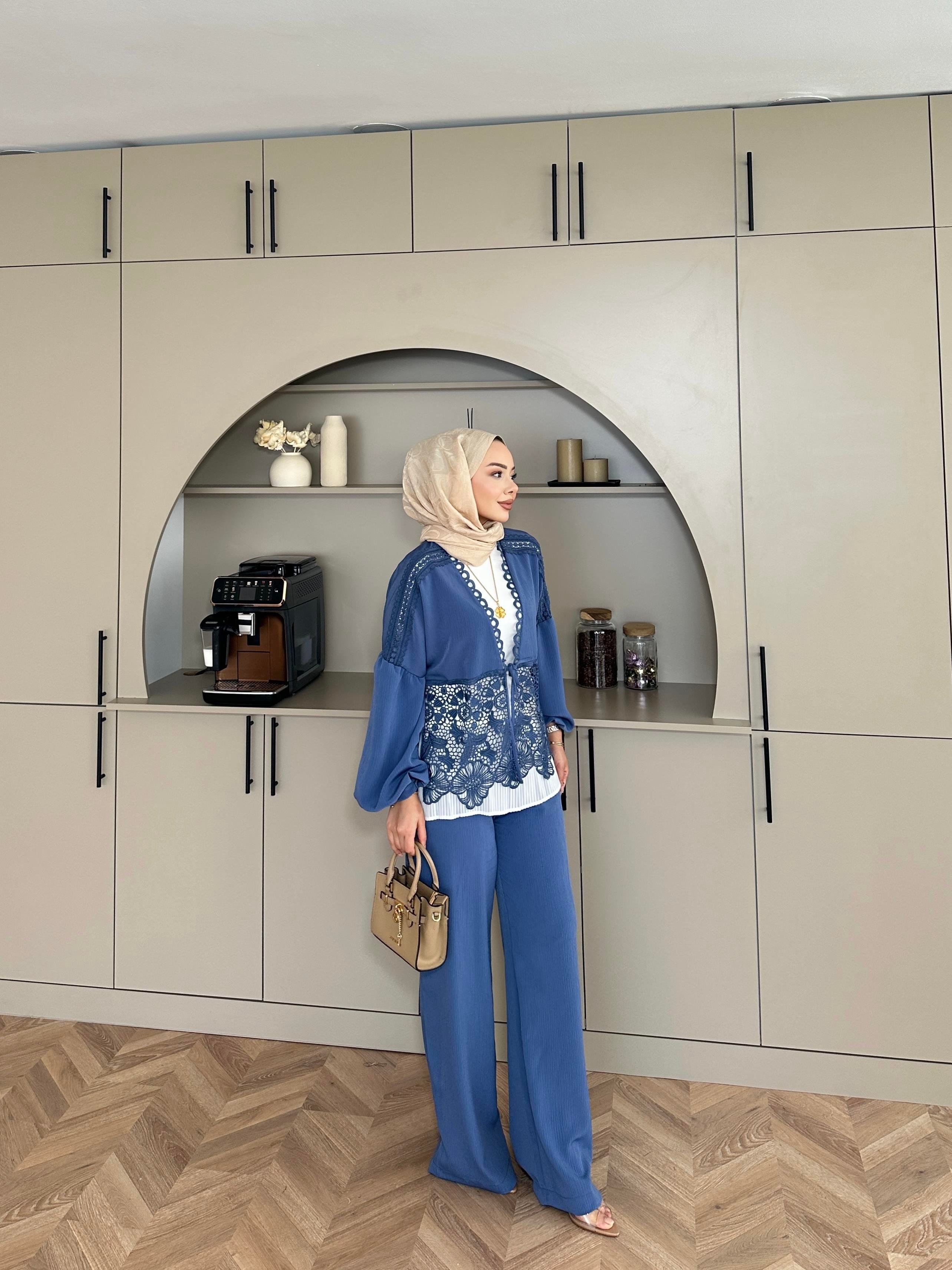 Laide Pantolonlu Takım İndigo