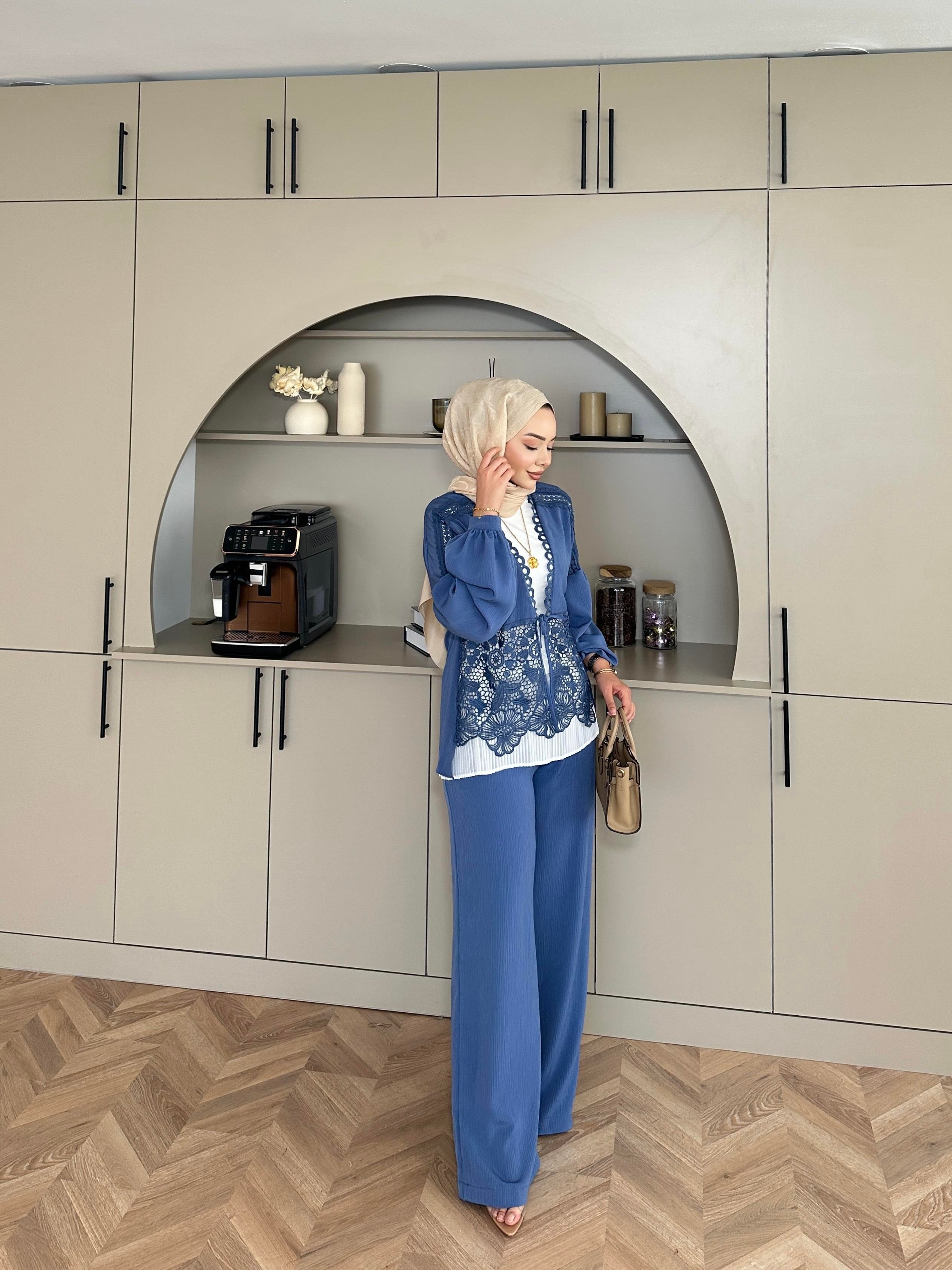 Laide Pantolonlu Takım İndigo