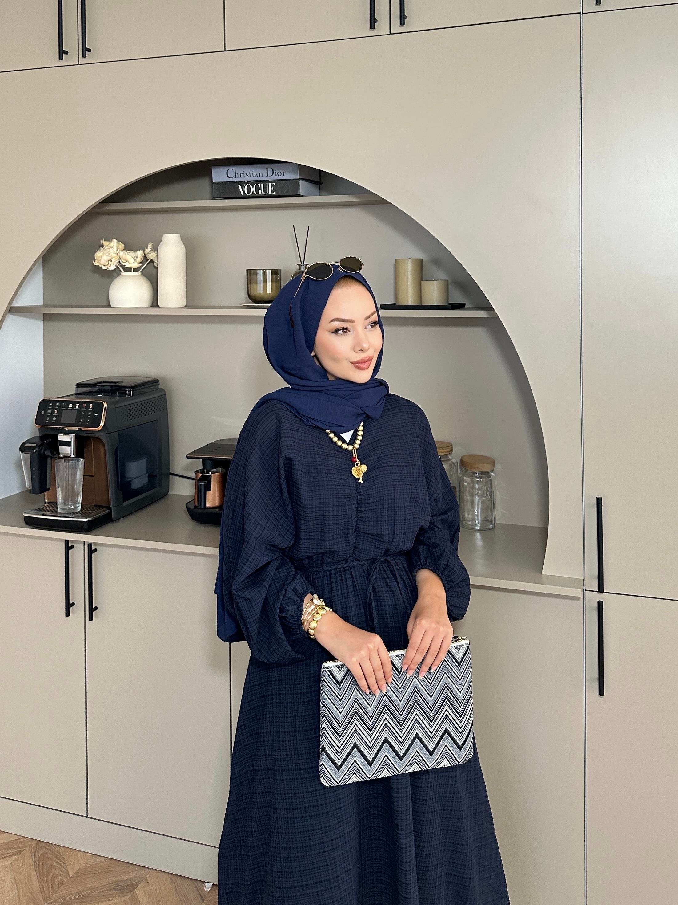 Lamina Elbise Lacivert