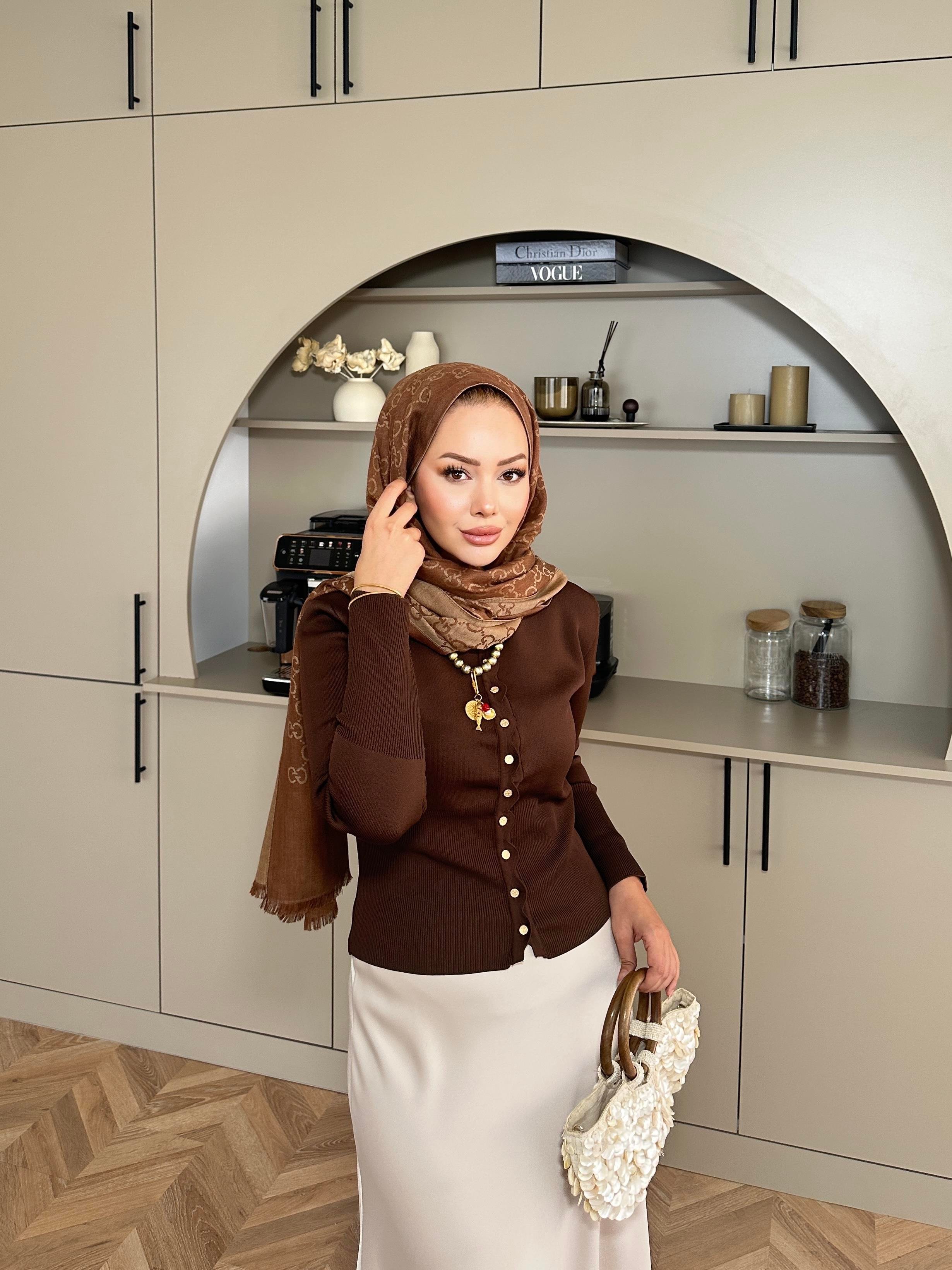 Leyna Çelik Örme Hırka Kahve