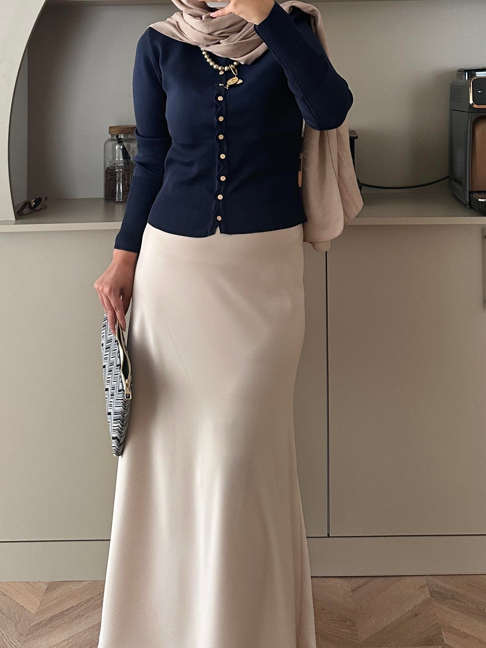 Leyna Çelik Örme Hırka Lacivert