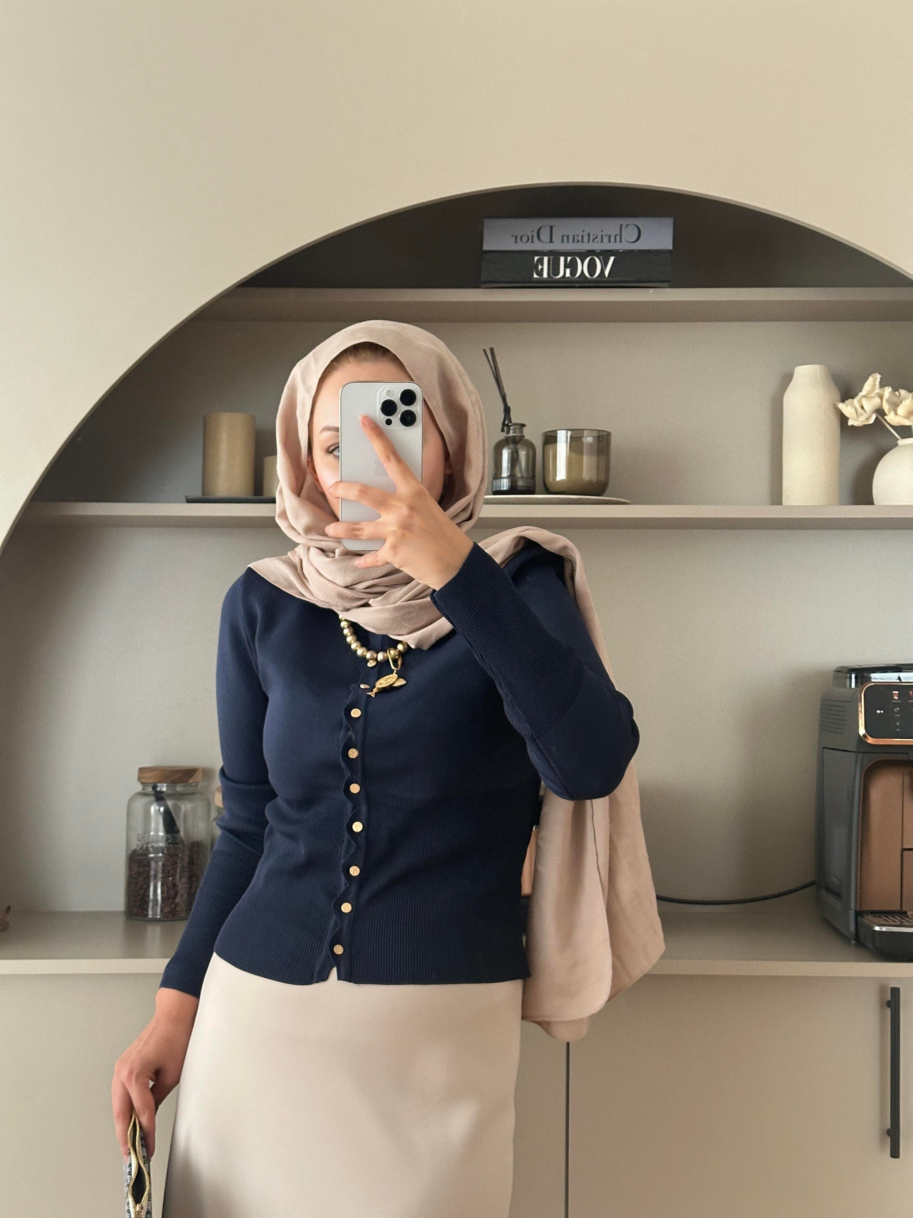 Leyna Çelik Örme Hırka Lacivert