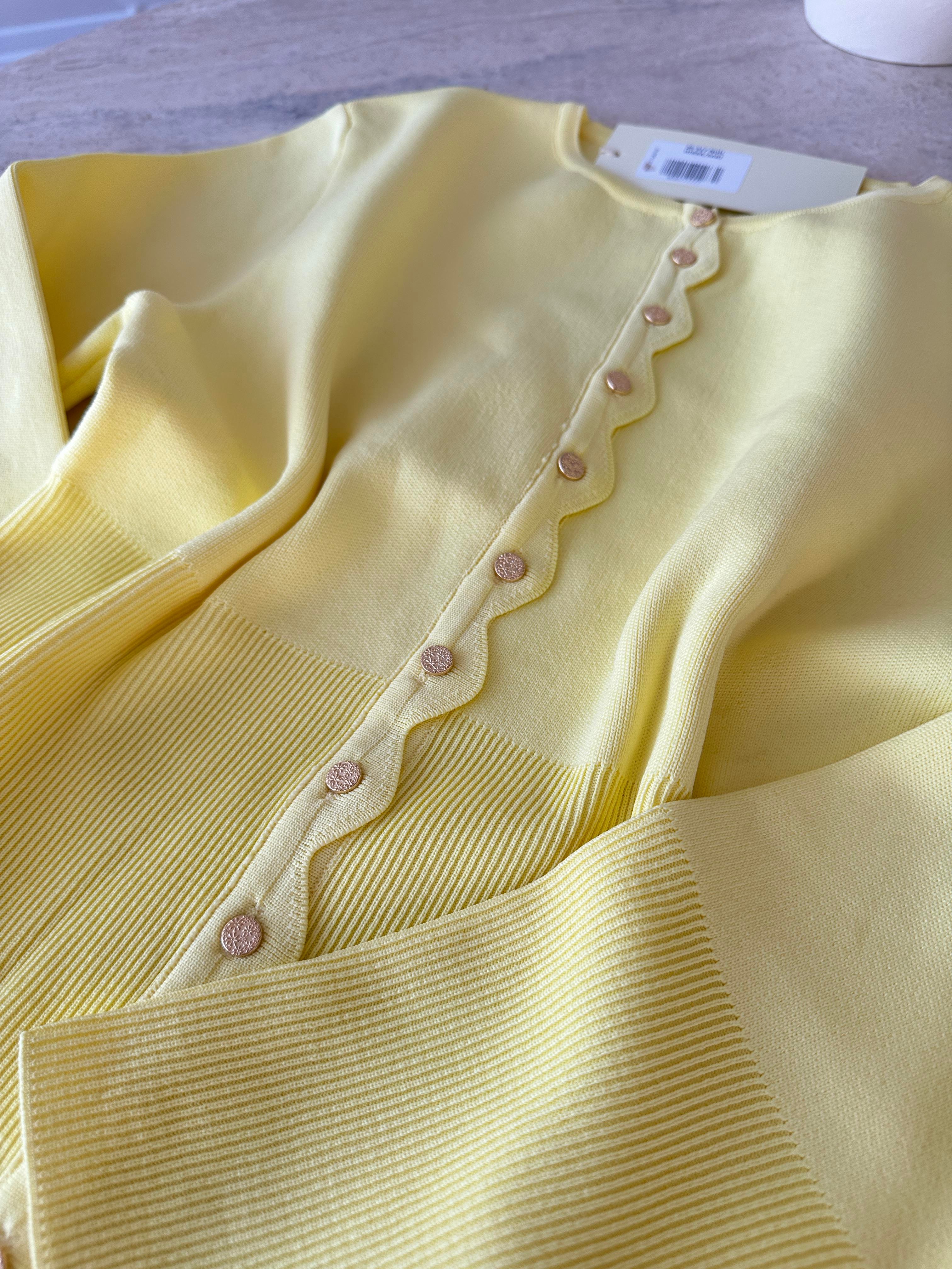 Leyna Çelik Örme Hırka Sarı