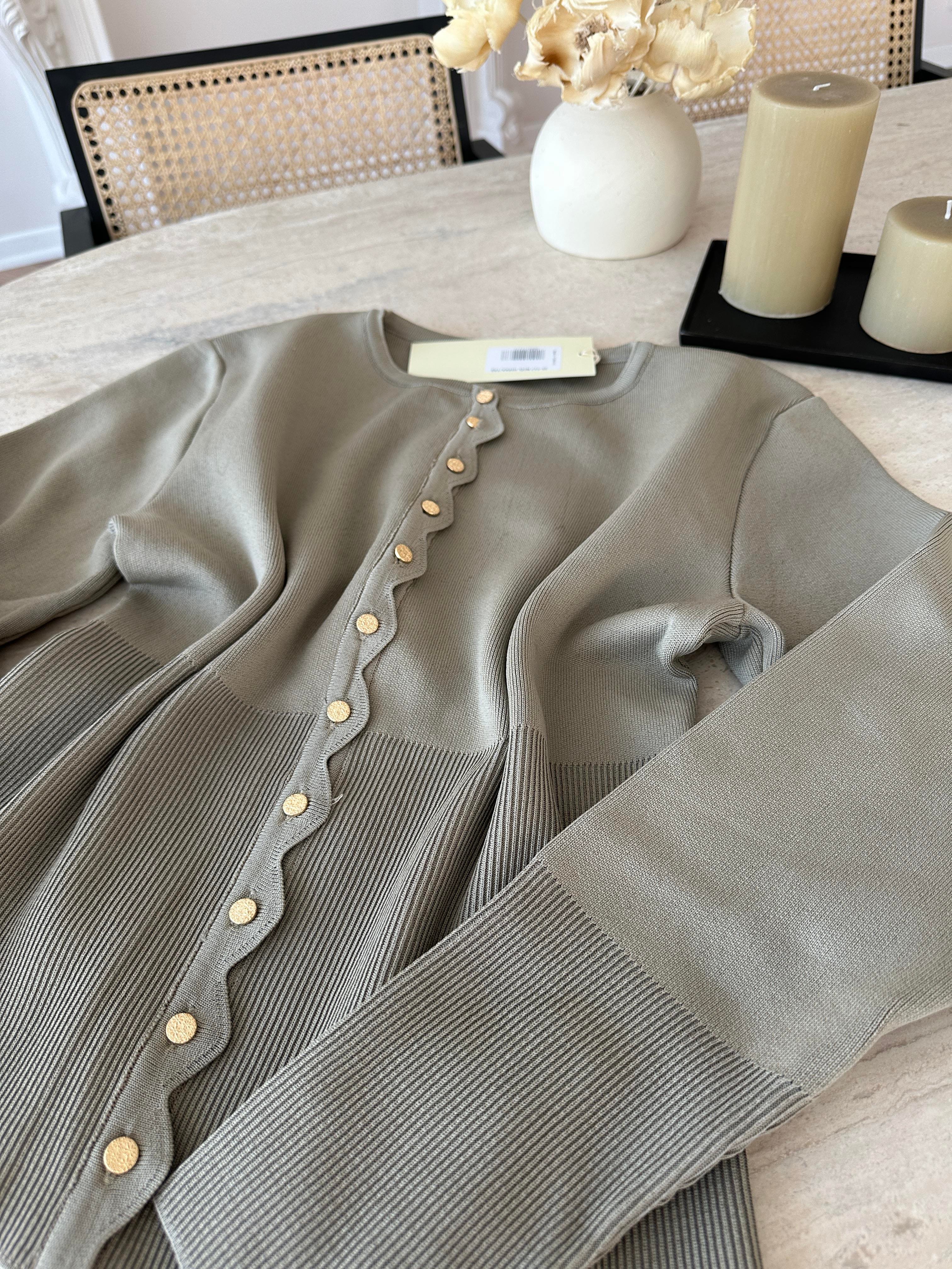 Leyna Çelik Örme Hırka Vizon