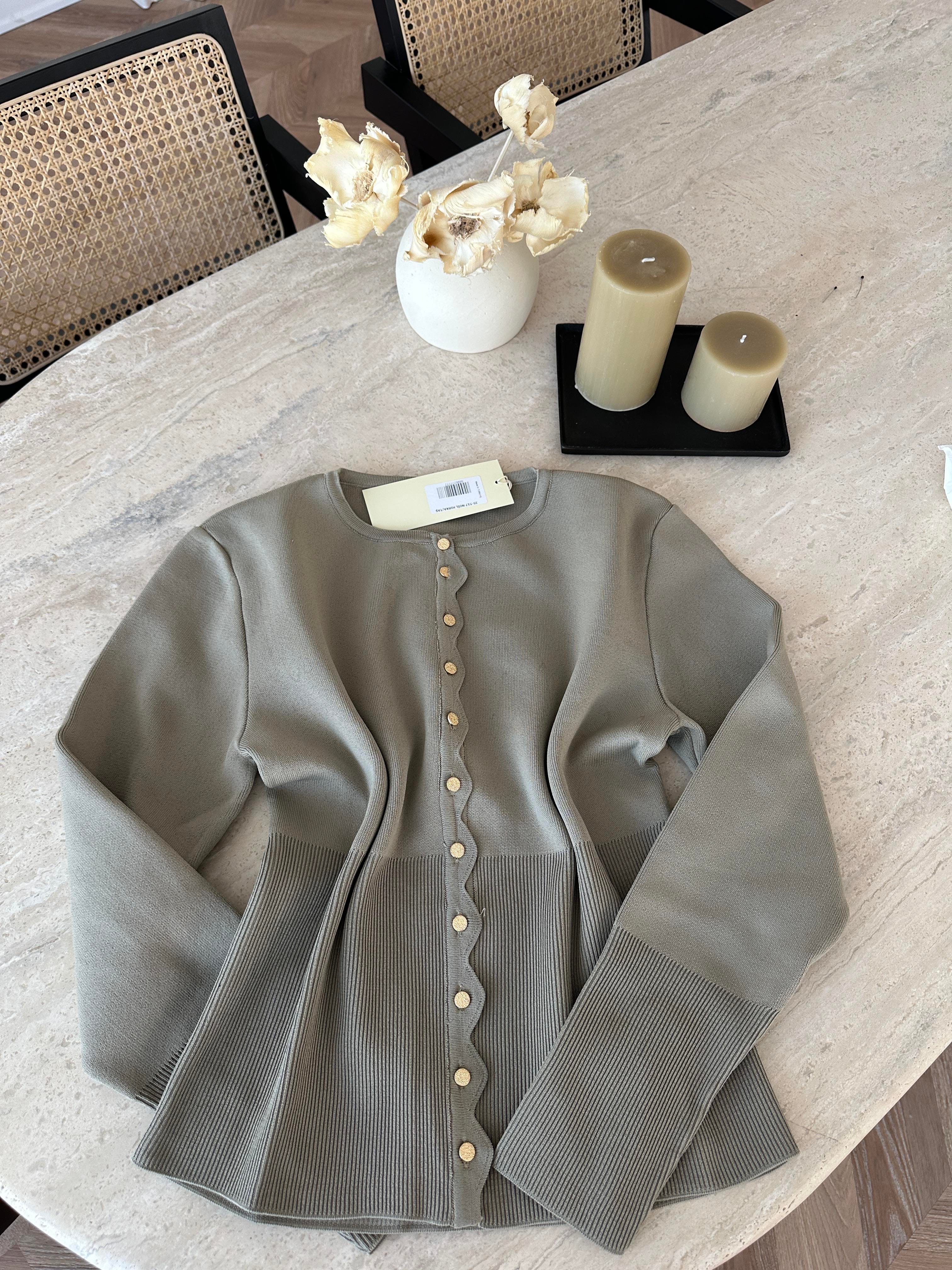 Leyna Çelik Örme Hırka Vizon