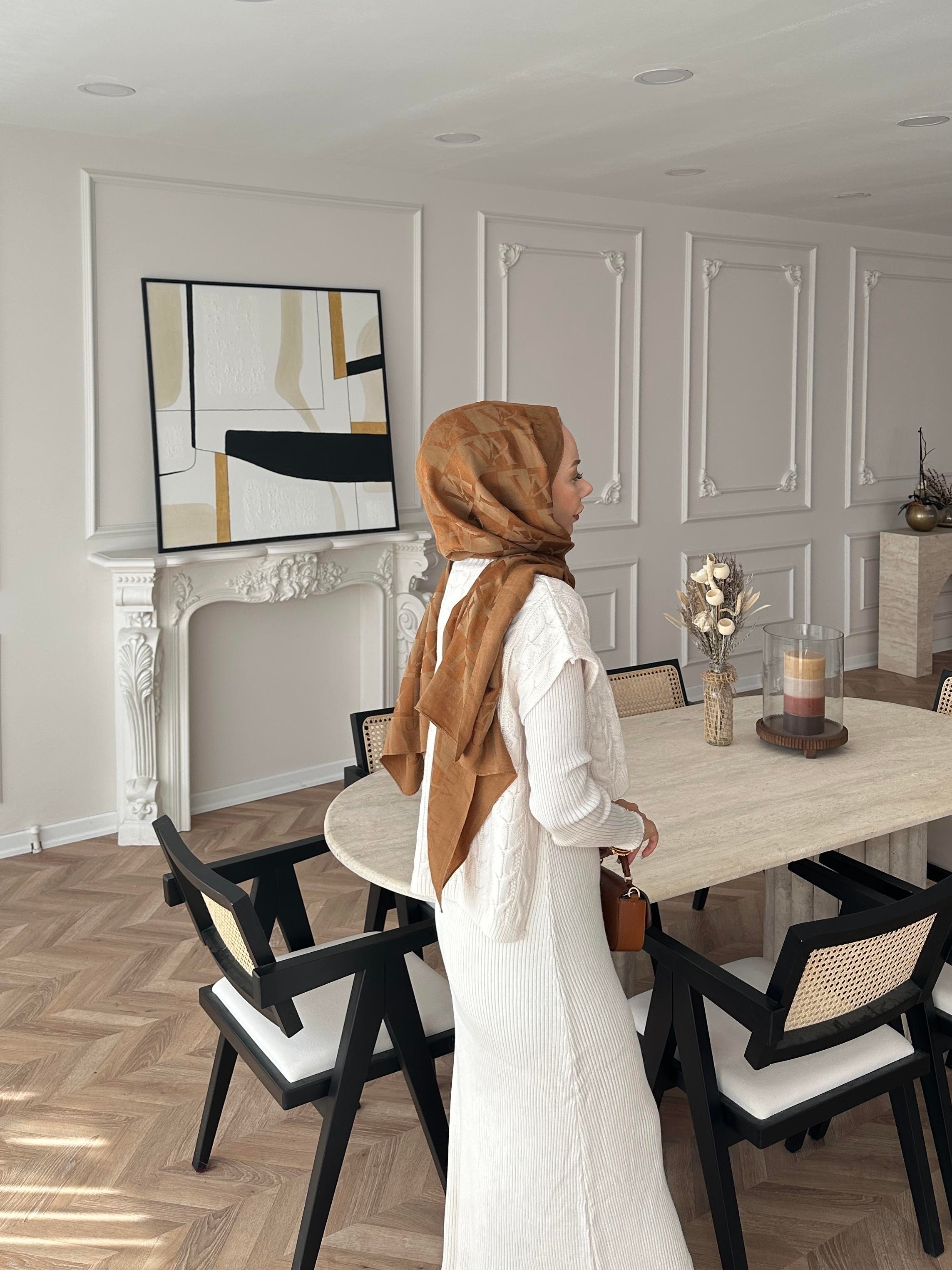 Lilyum Örgü Kapaklı Triko Elbise Bej