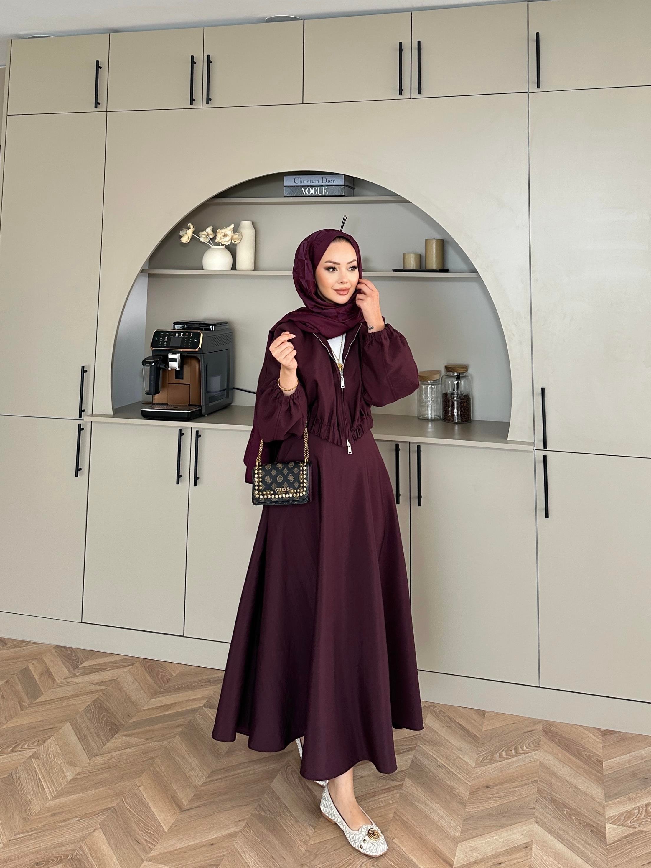 Lizge Etekli Takım Mürdüm