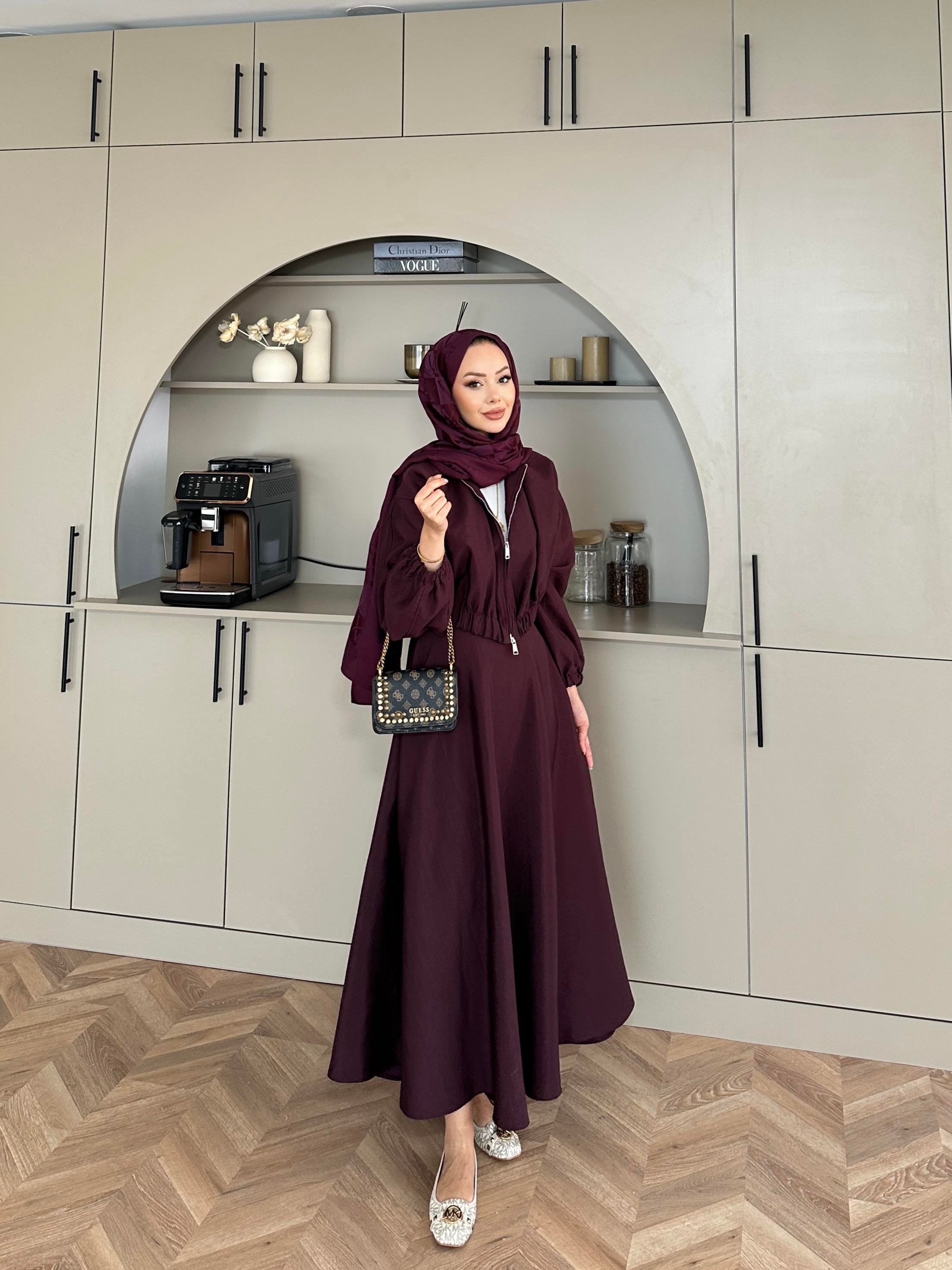 Lizge Etekli Takım Mürdüm