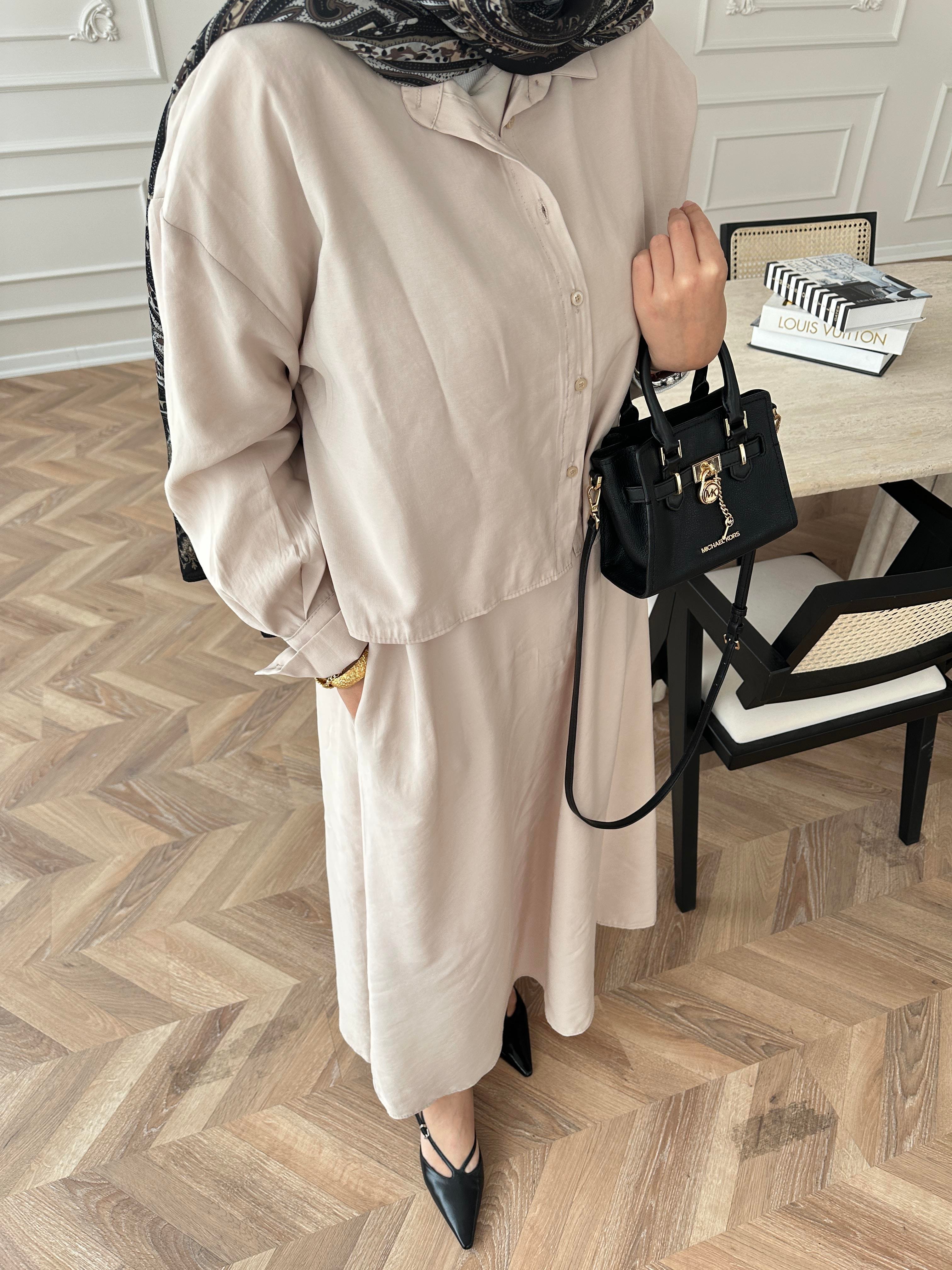 Lucas Gömlekli Elbise Bej