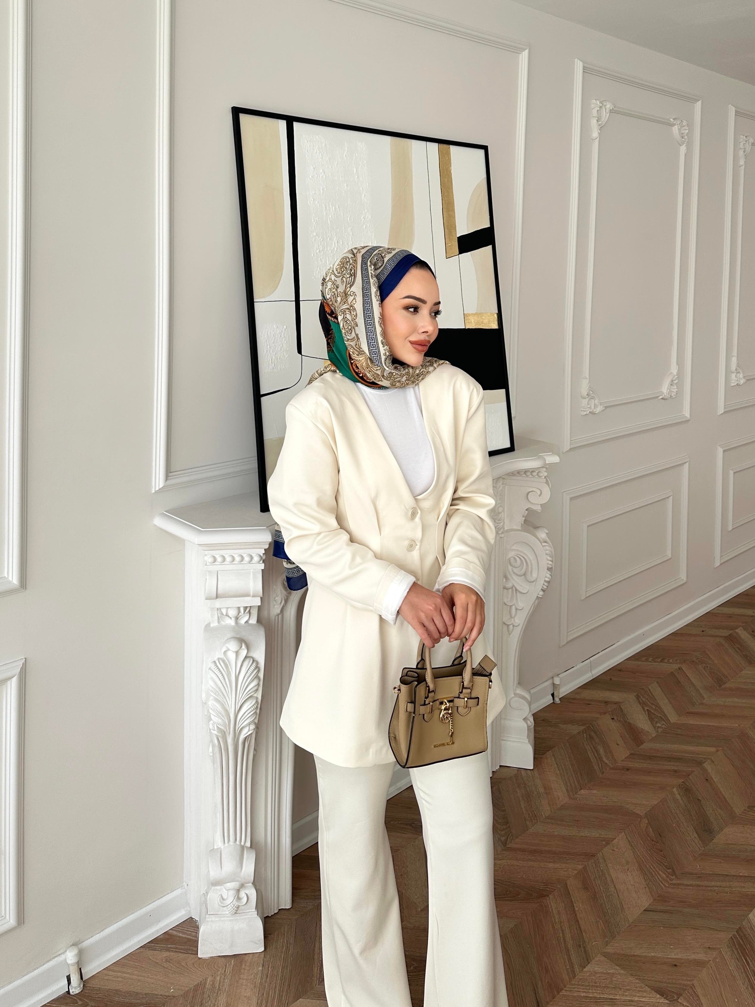 Luna Pantolonlu Takım Bej