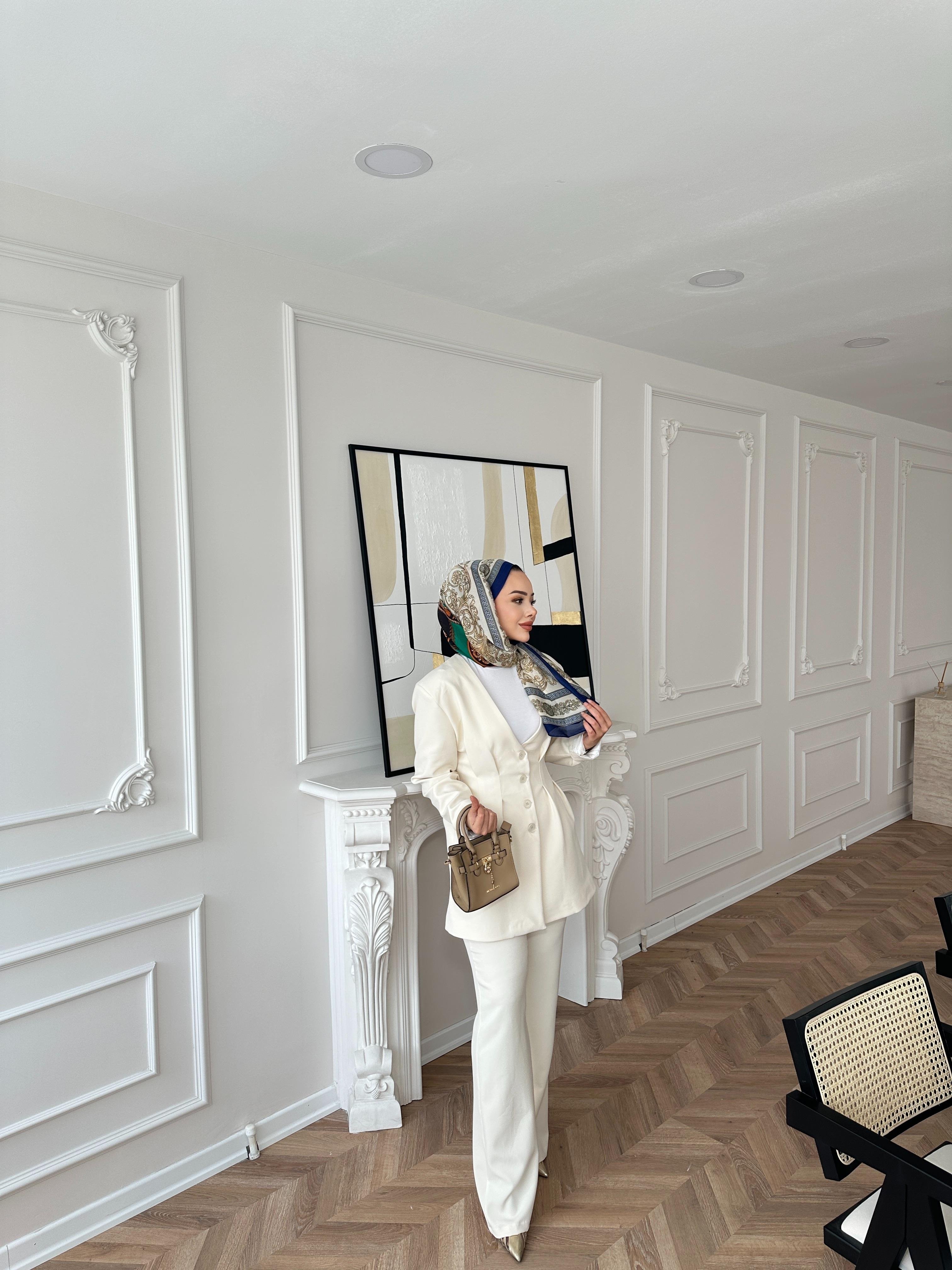 Luna Pantolonlu Takım Bej