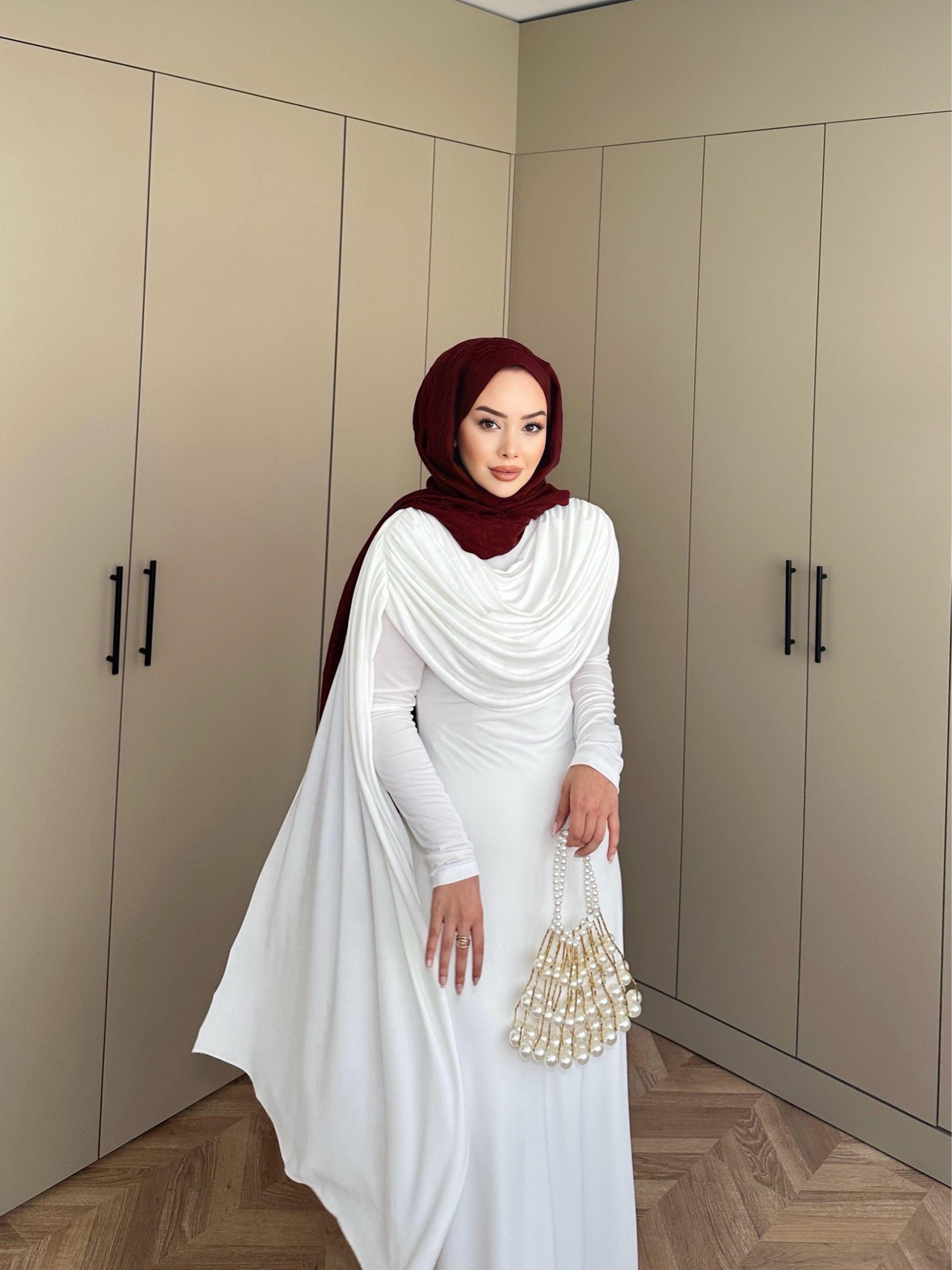 Madrian Drapeli Elbise Beyaz