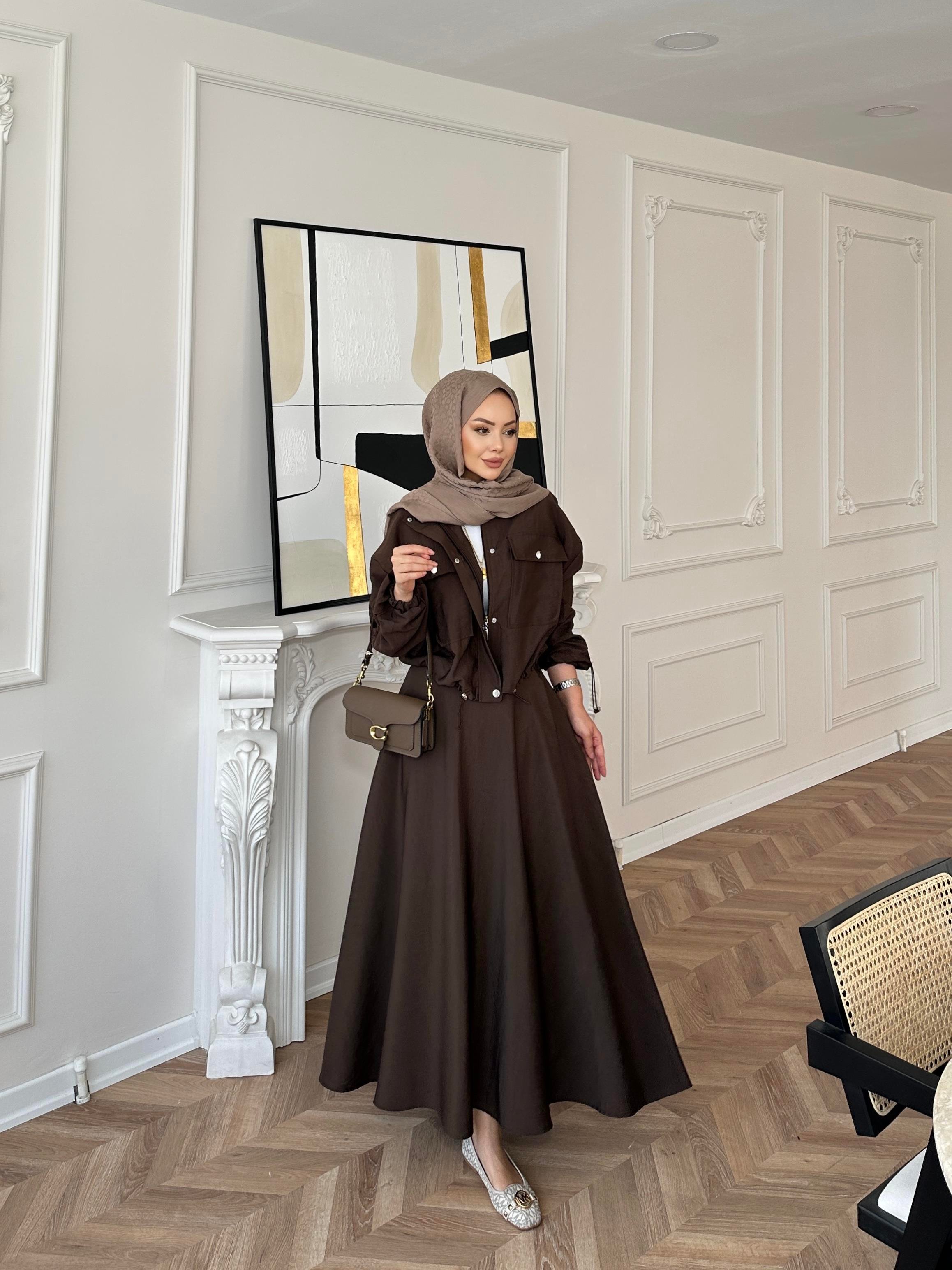 Maison Ceketli Etekli Takım Acı Kahve