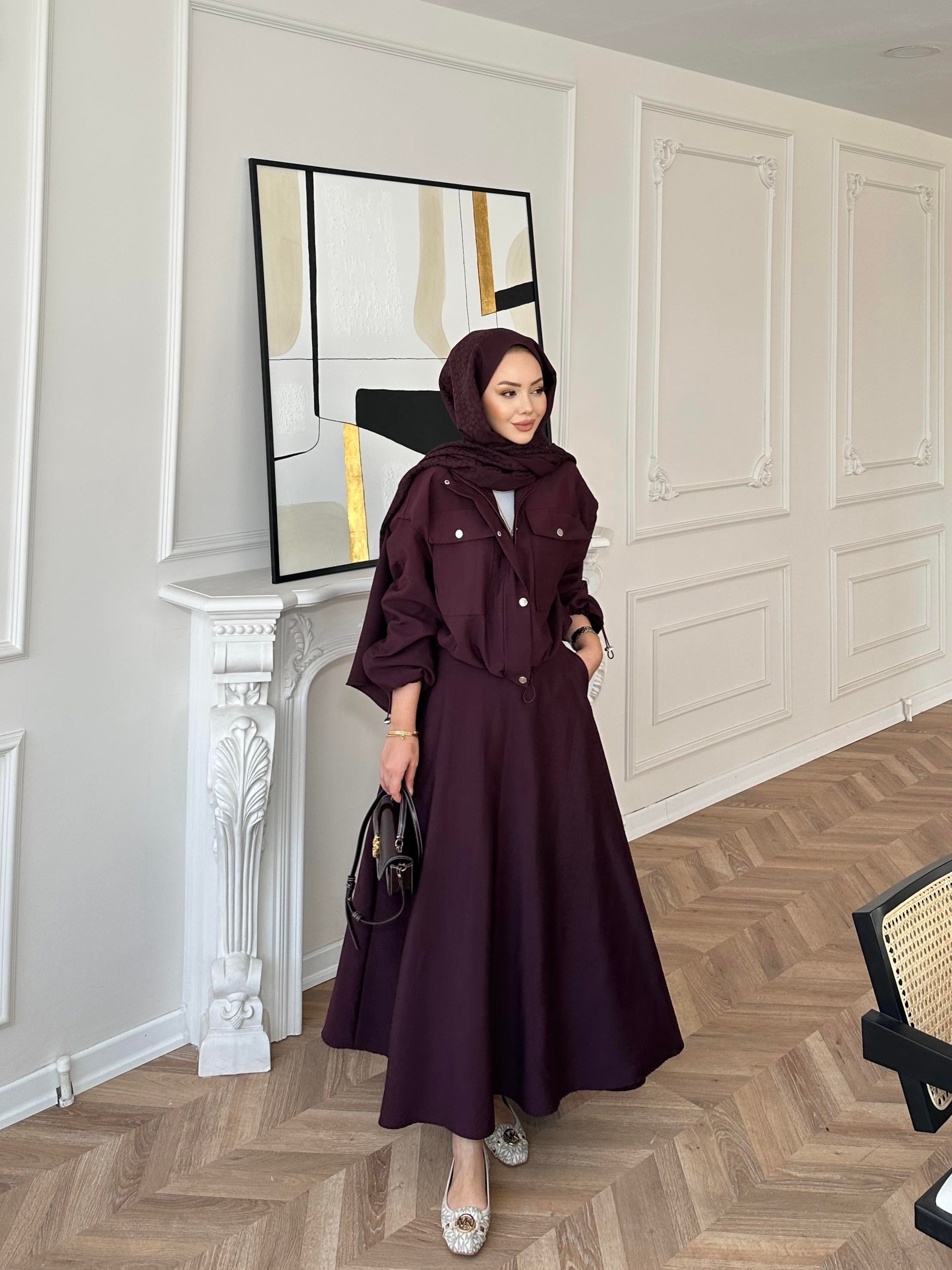 Maison Ceketli Etekli Takım Mürdüm 