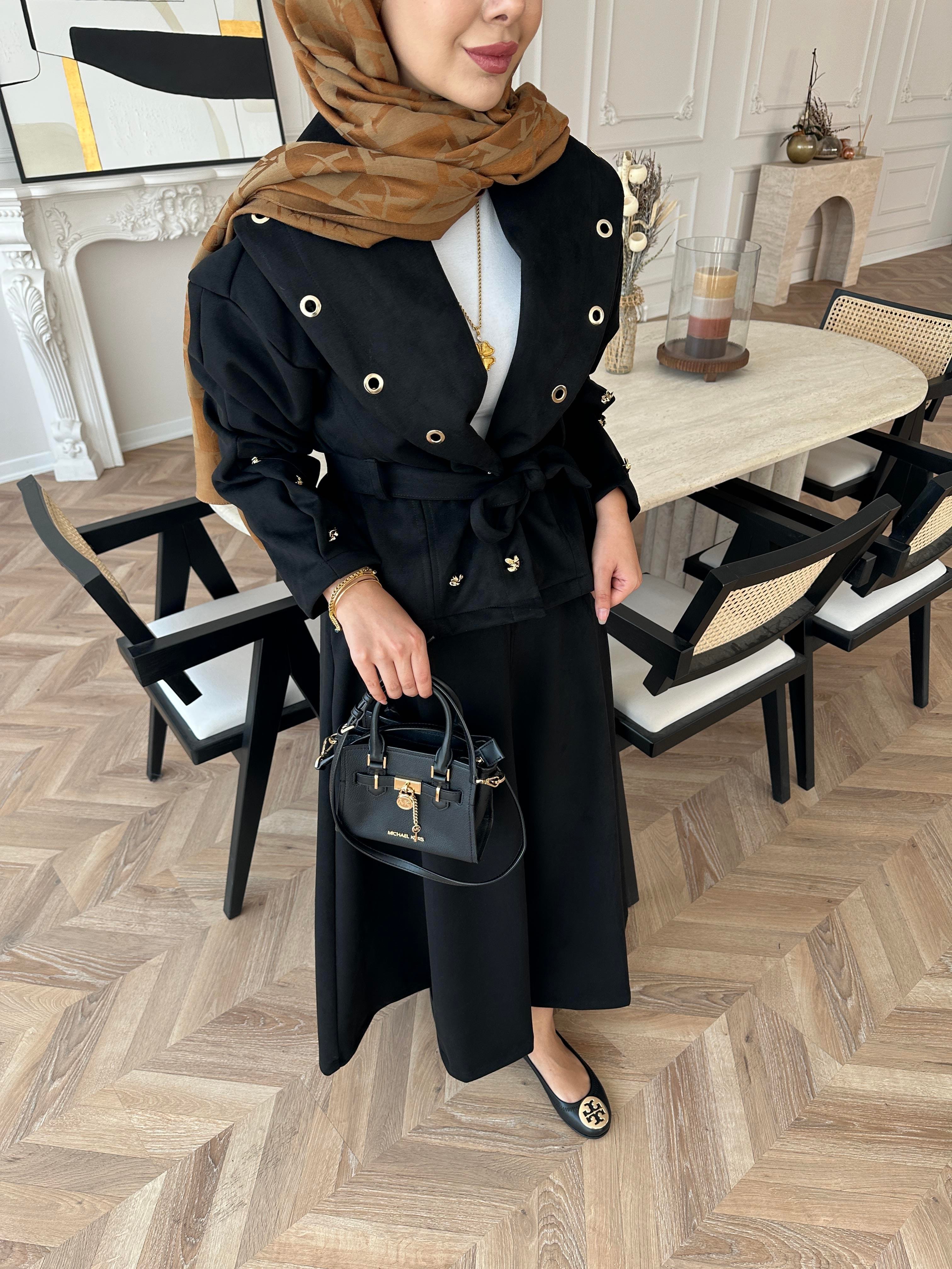 Margret Kadife Etekli Takım Siyah