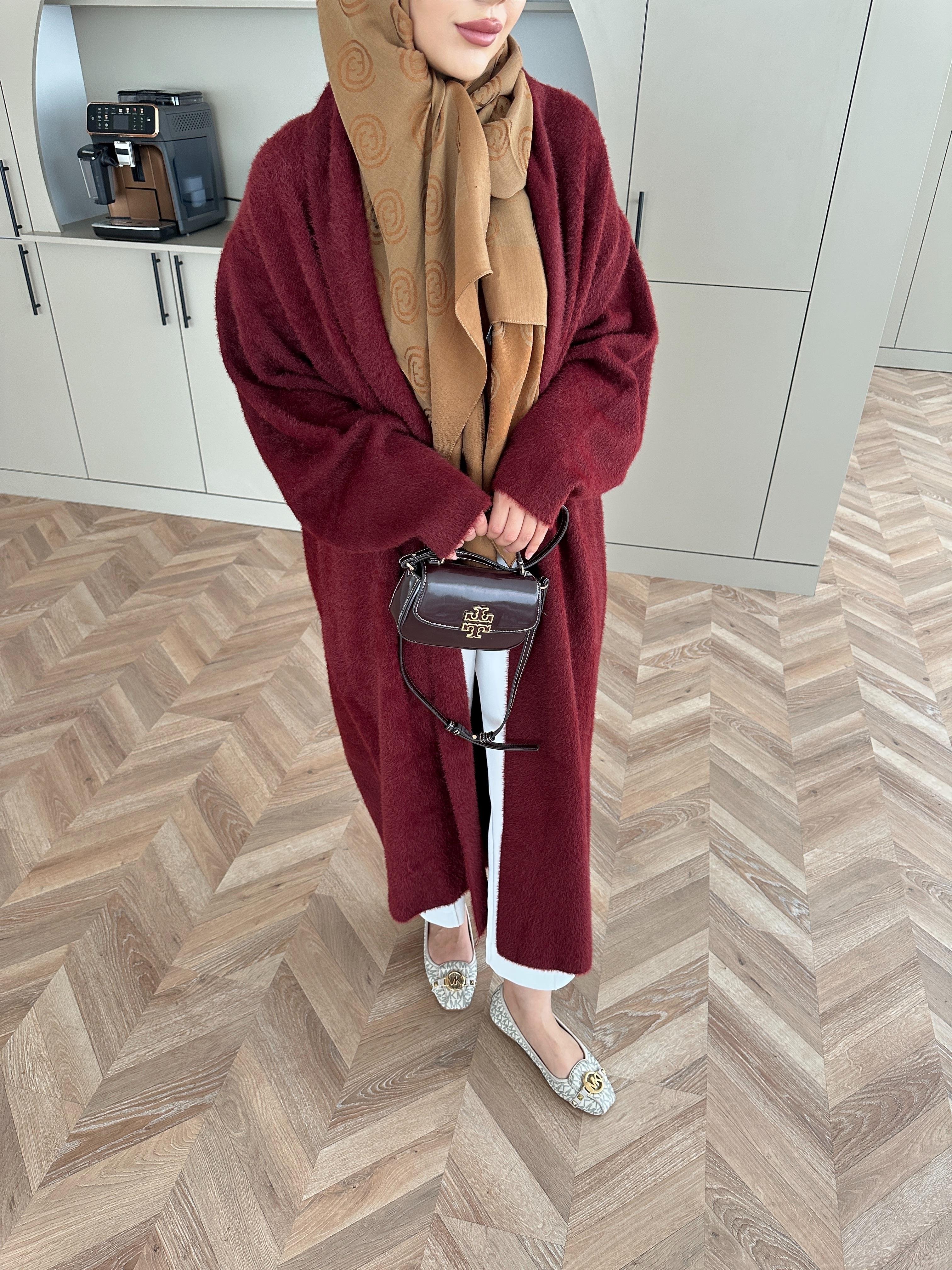 Marsel Angora Uzun Hırka Bordo