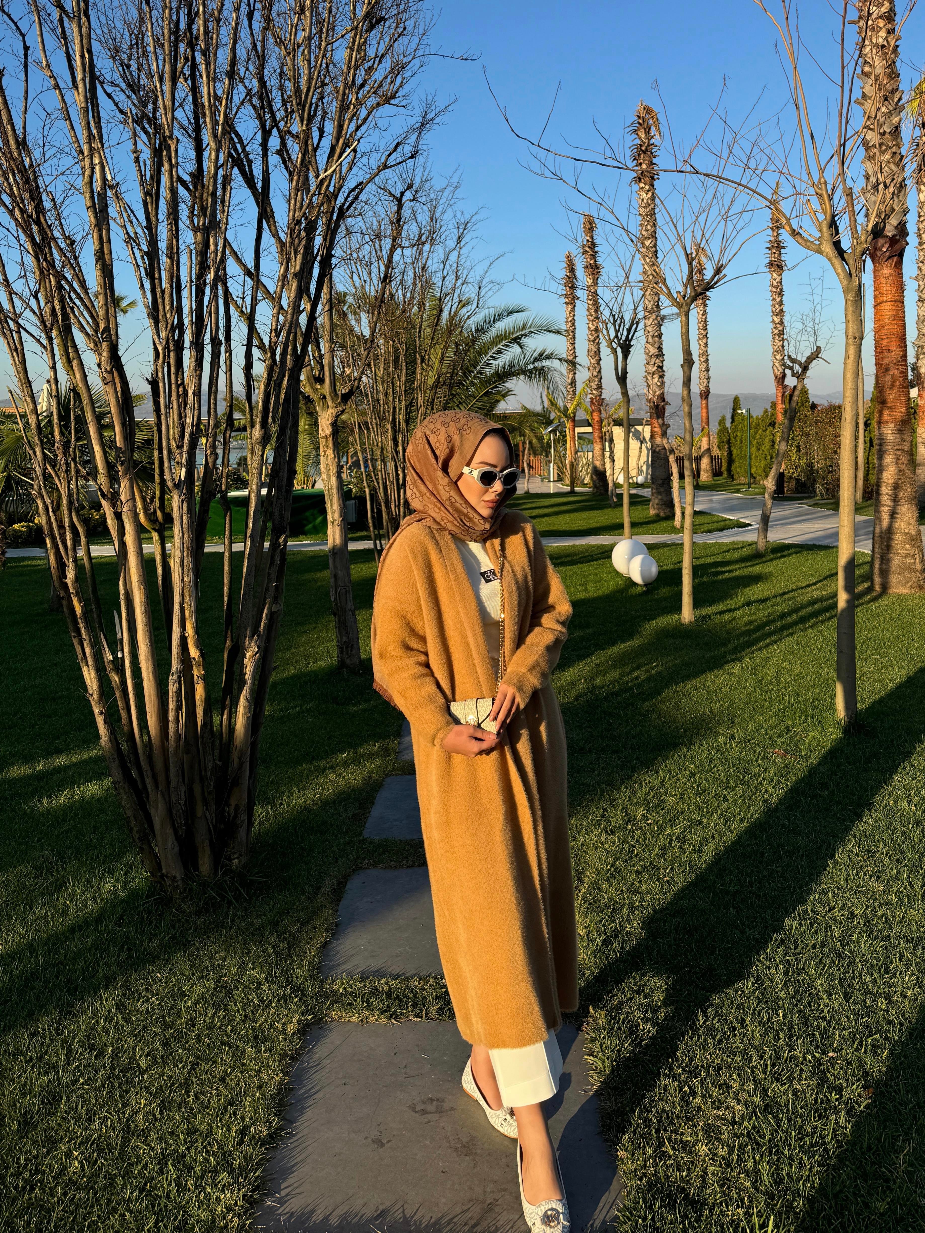 Marsel Angora Uzun Hırka Camel