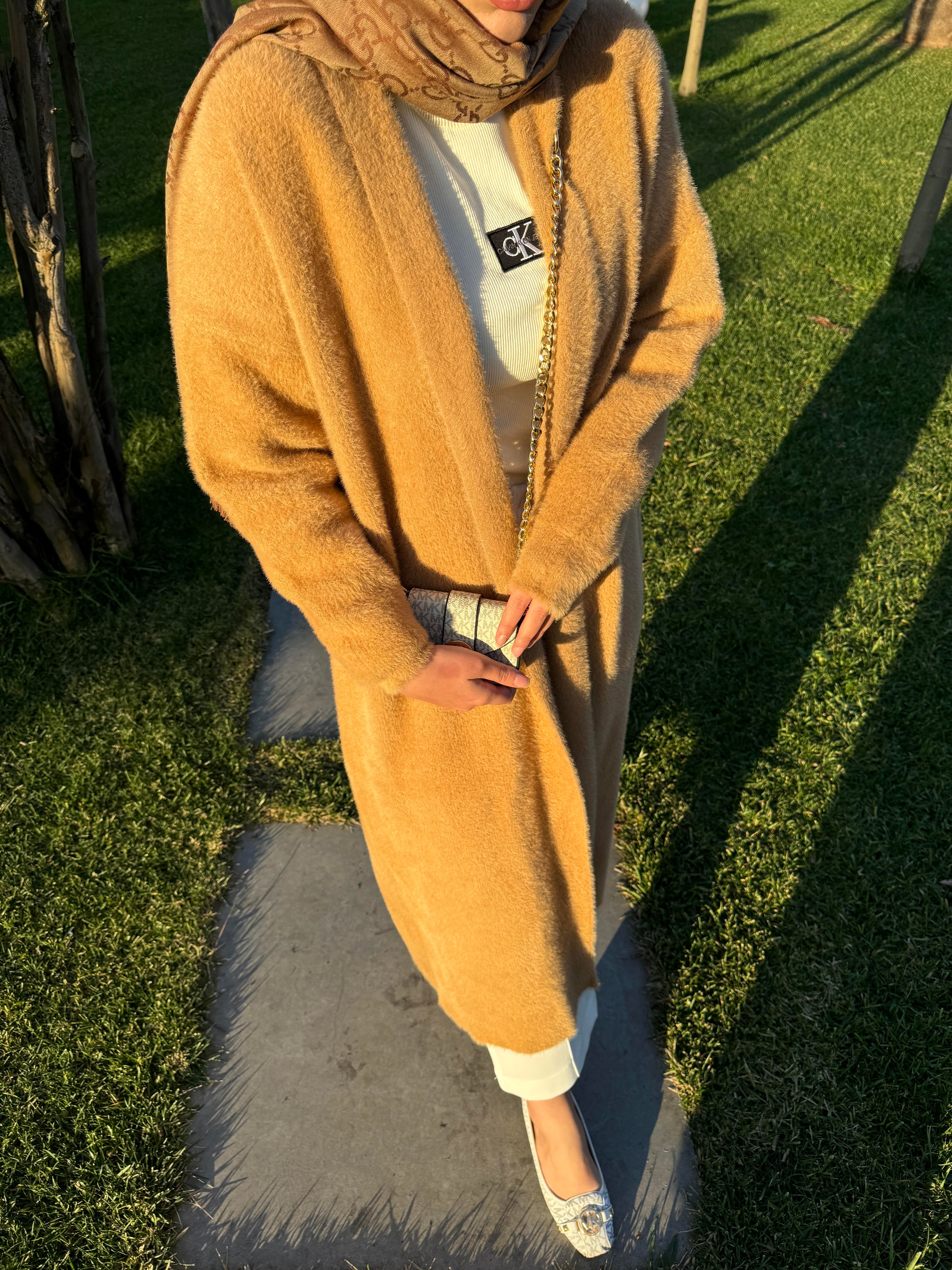 Marsel Angora Uzun Hırka Camel