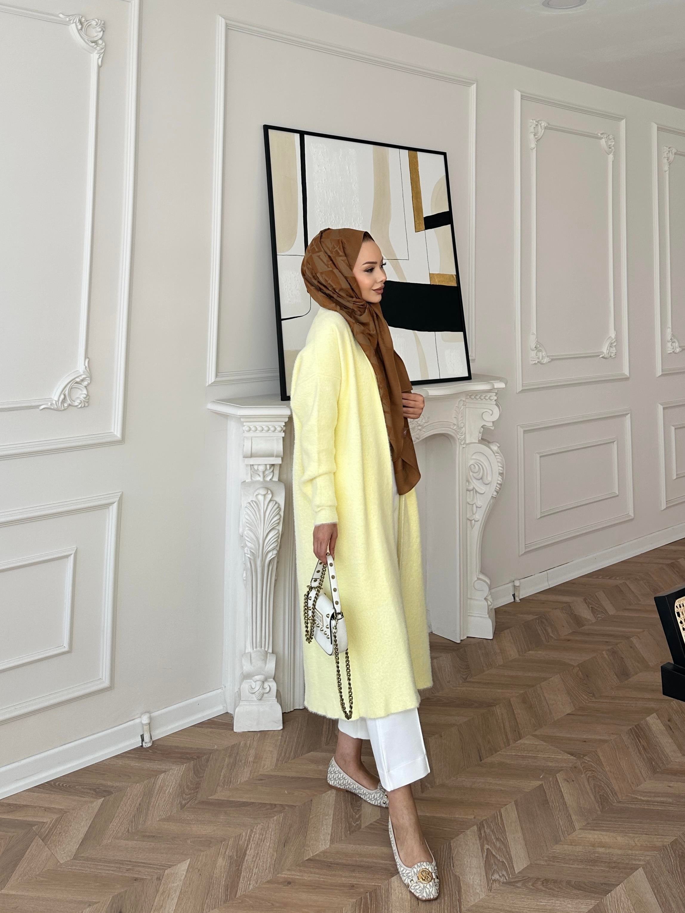 Marsel Angora Uzun Hırka Sarı