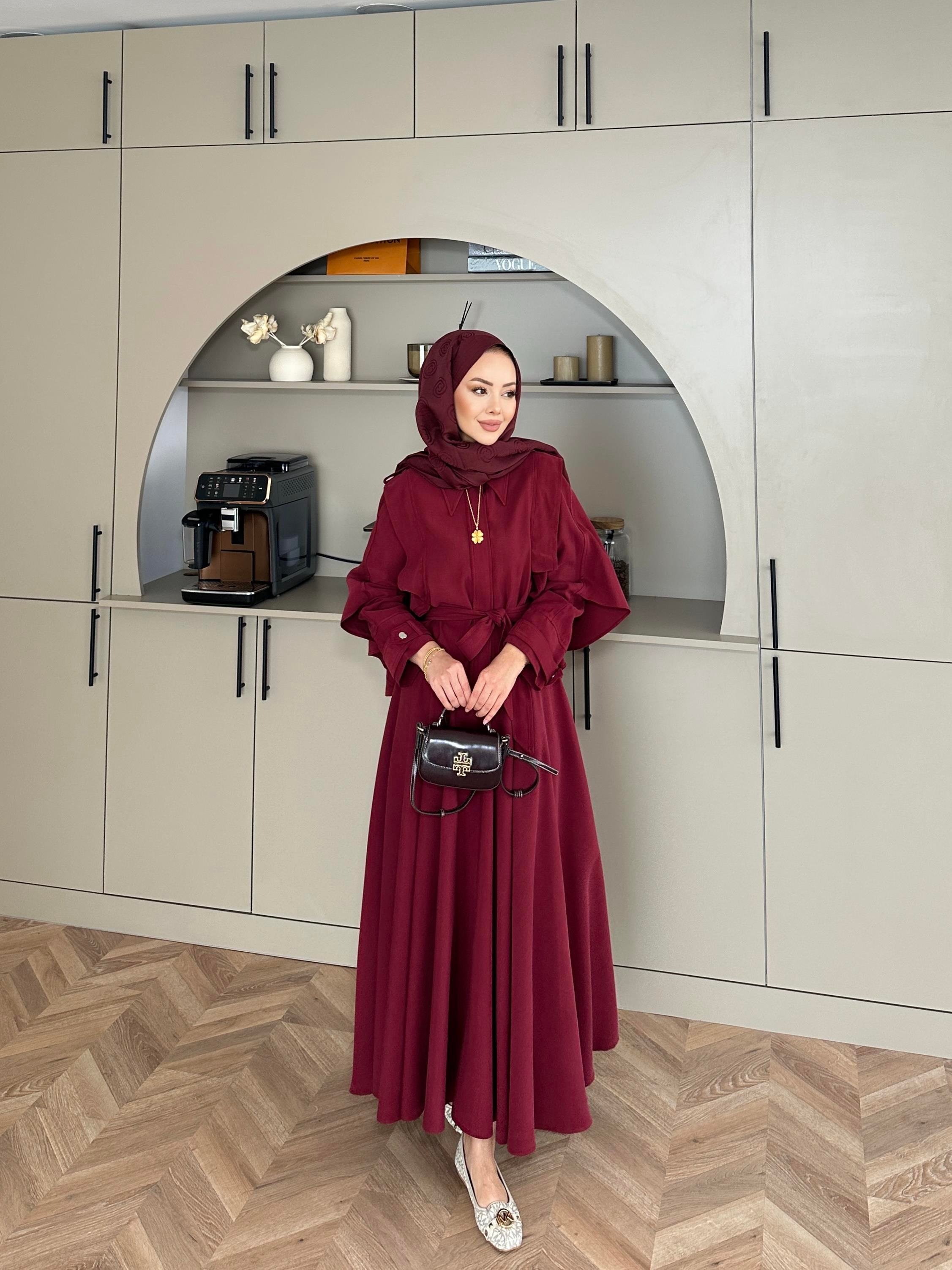 Mela Tensel Etekli Takım Bordo