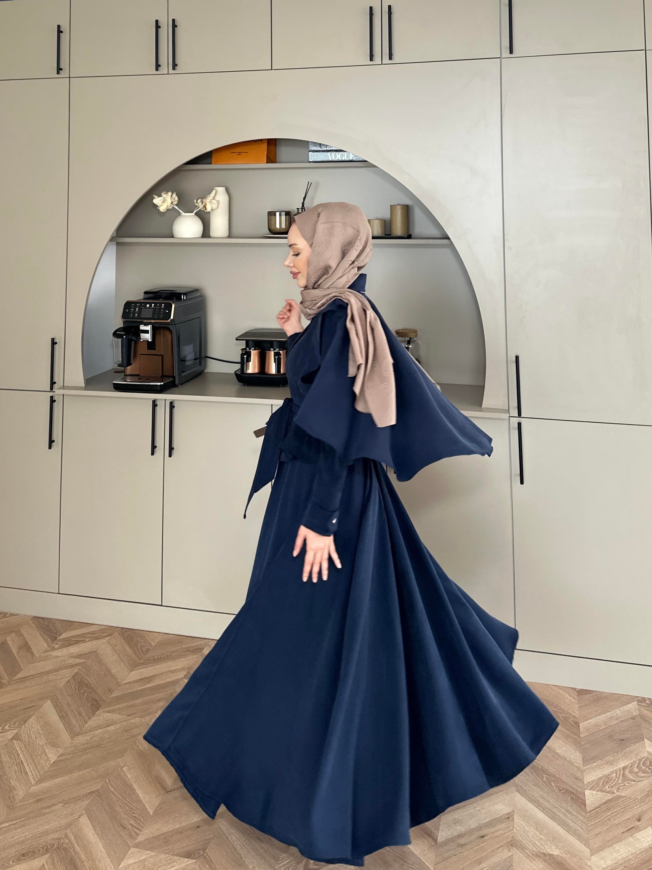 Mela Tensel Etekli Takım Lacivert