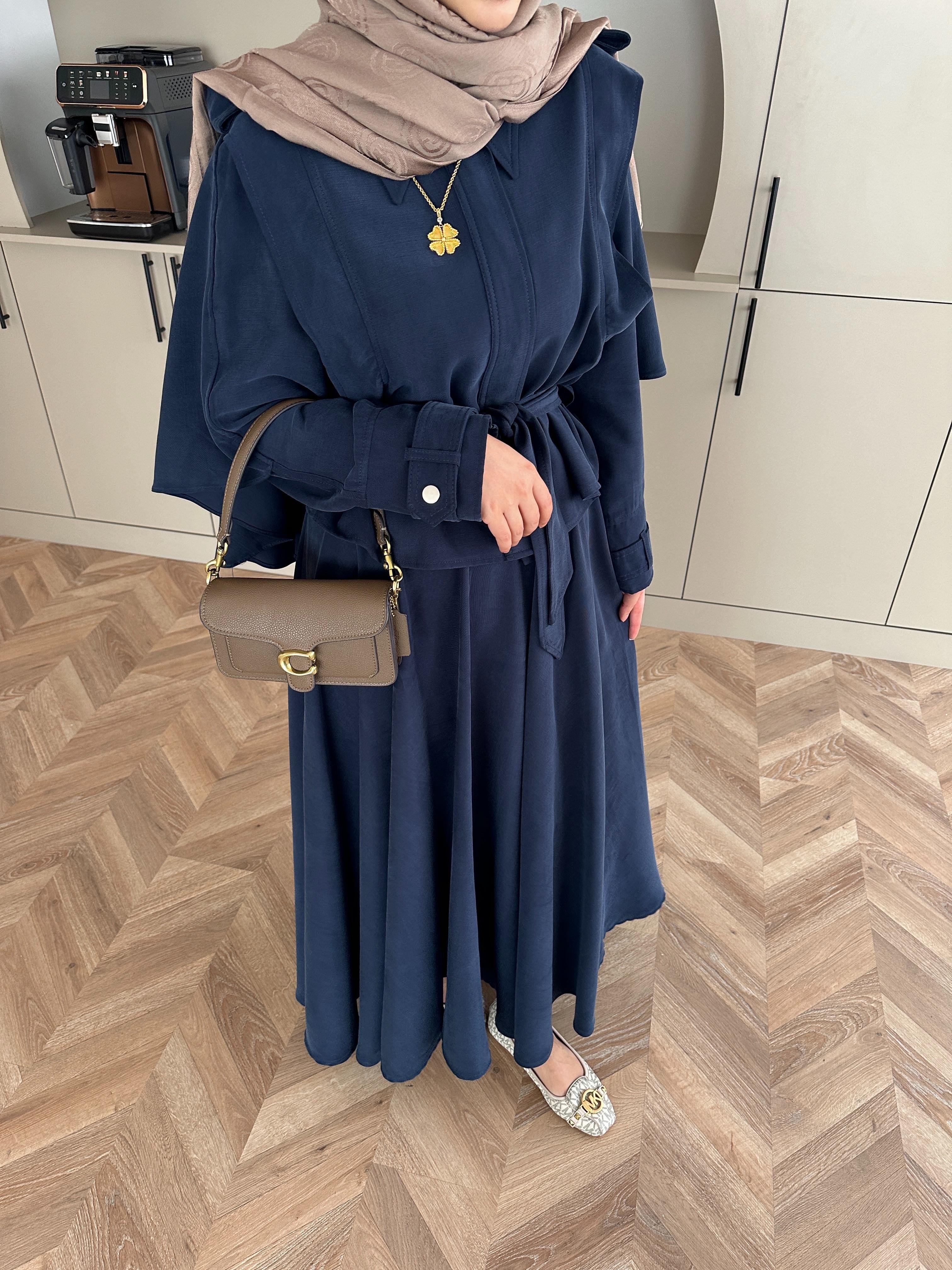 Mela Tensel Etekli Takım Lacivert